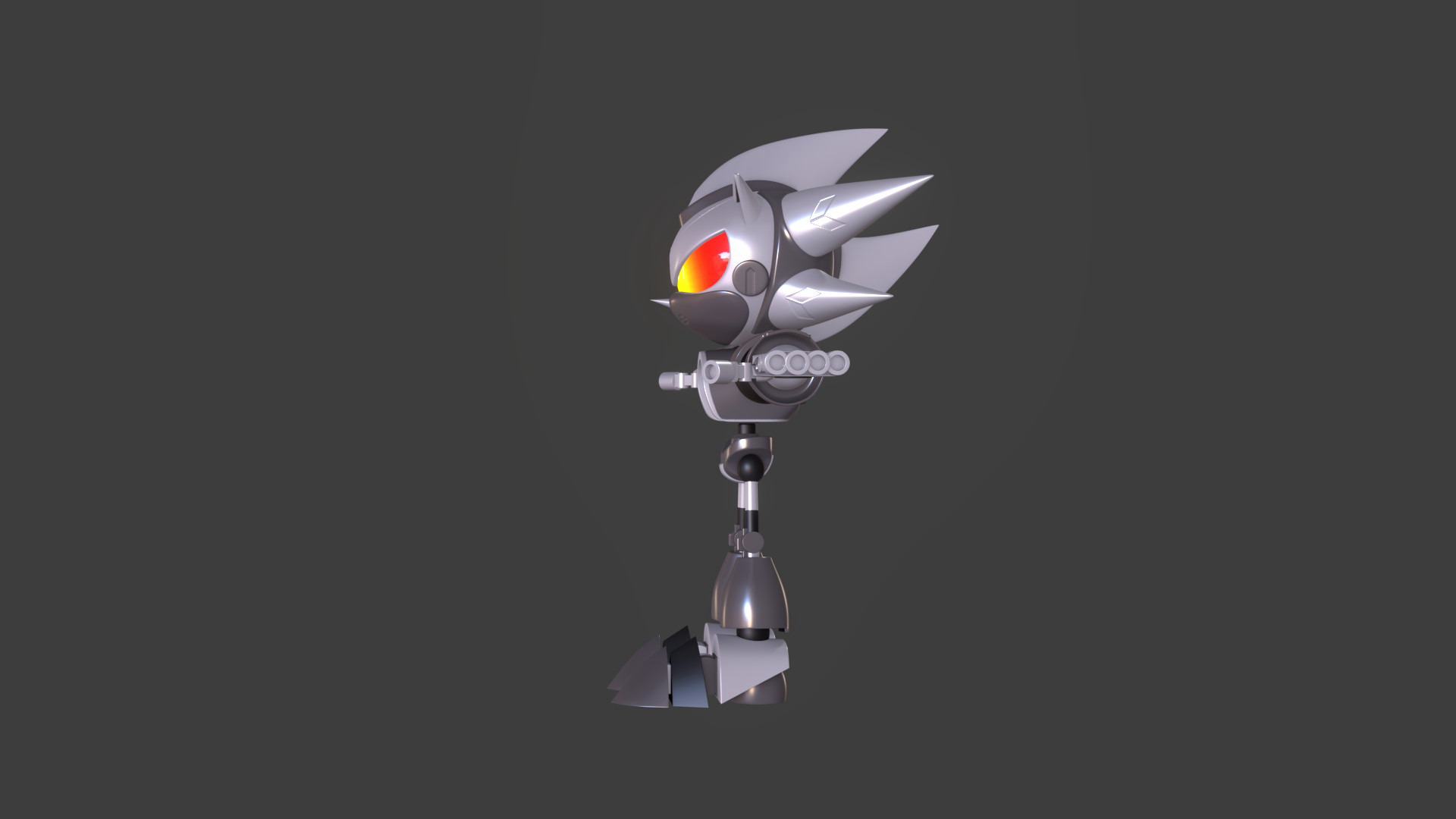 Silver Sonic v1 Low-poly 3D model_19