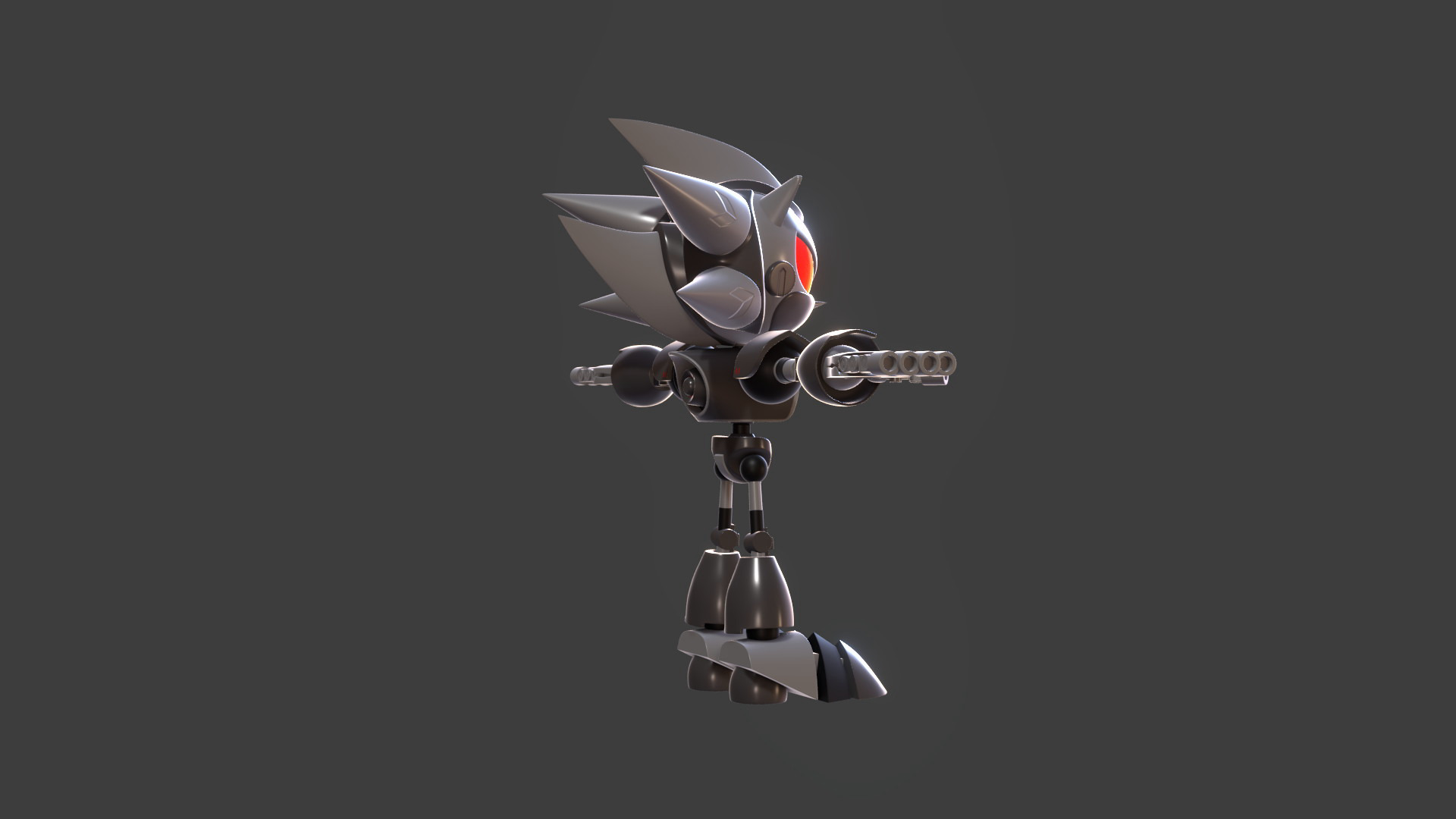Silver Sonic v1 Low-poly 3D model_43