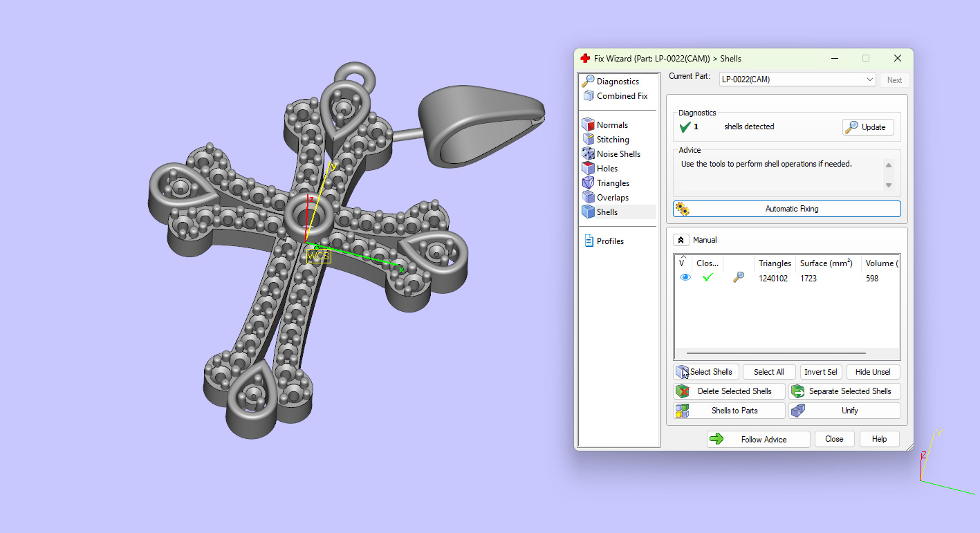 Cross Pendant Necklace with Diamond - 3D Printable CAD Module  3D print model_13