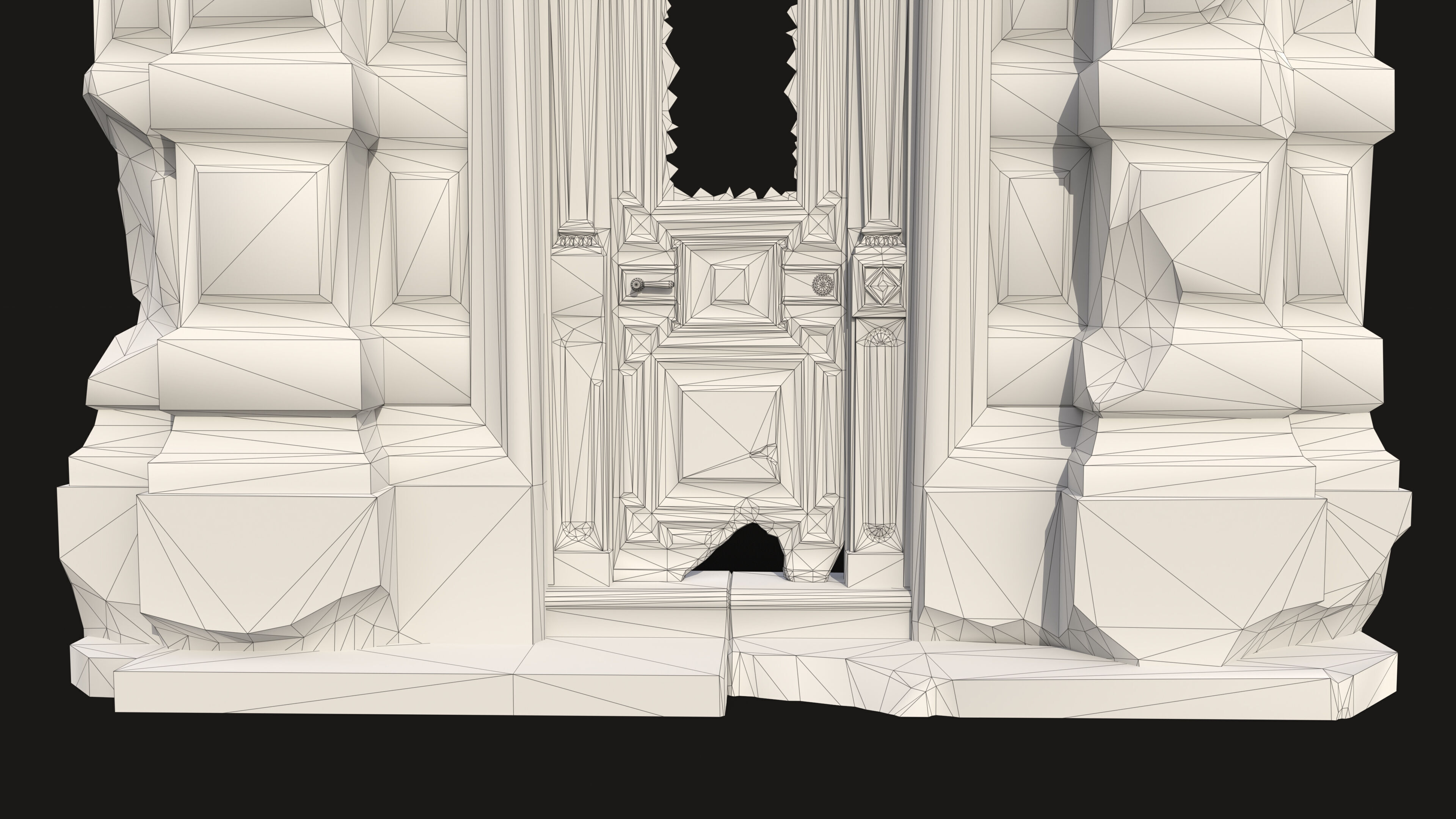 Old Portal Abandoned Door Low-poly 3D model_14