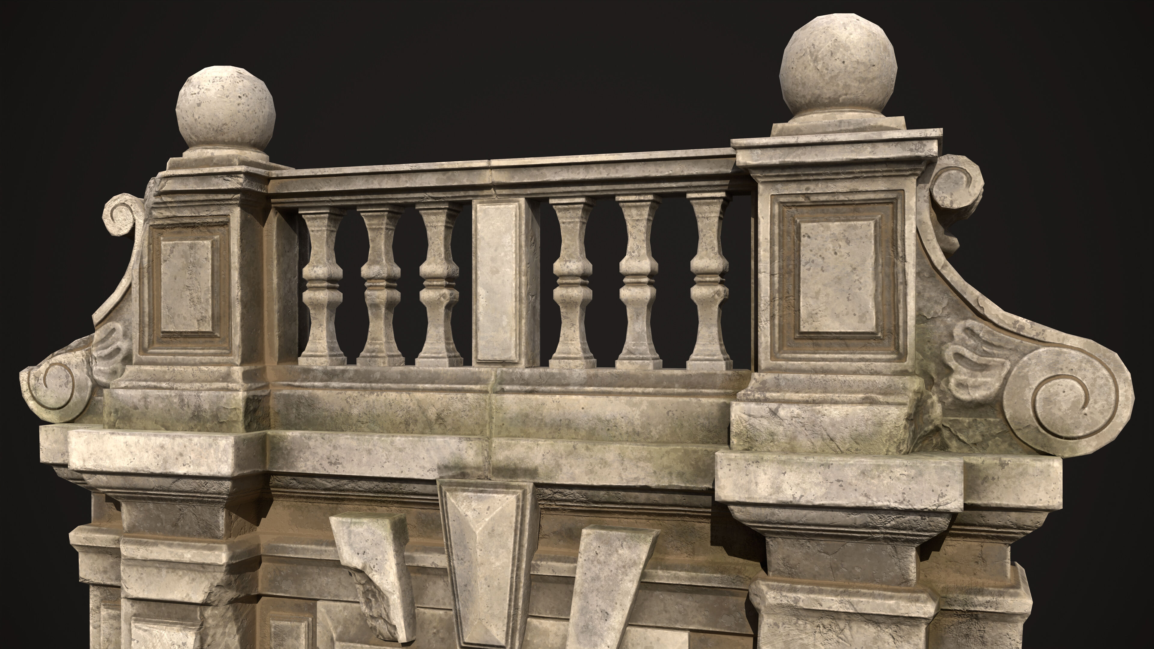 Old Portal Abandoned Door Low-poly 3D model_3