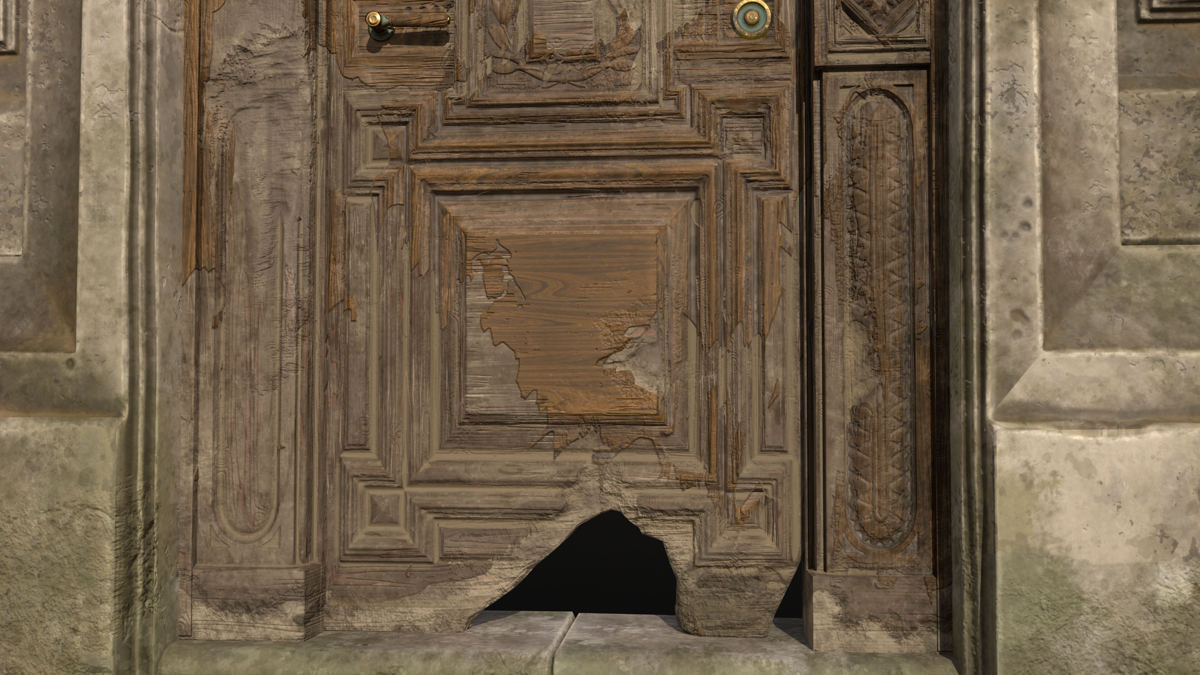 Old Portal Abandoned Door Low-poly 3D model_11