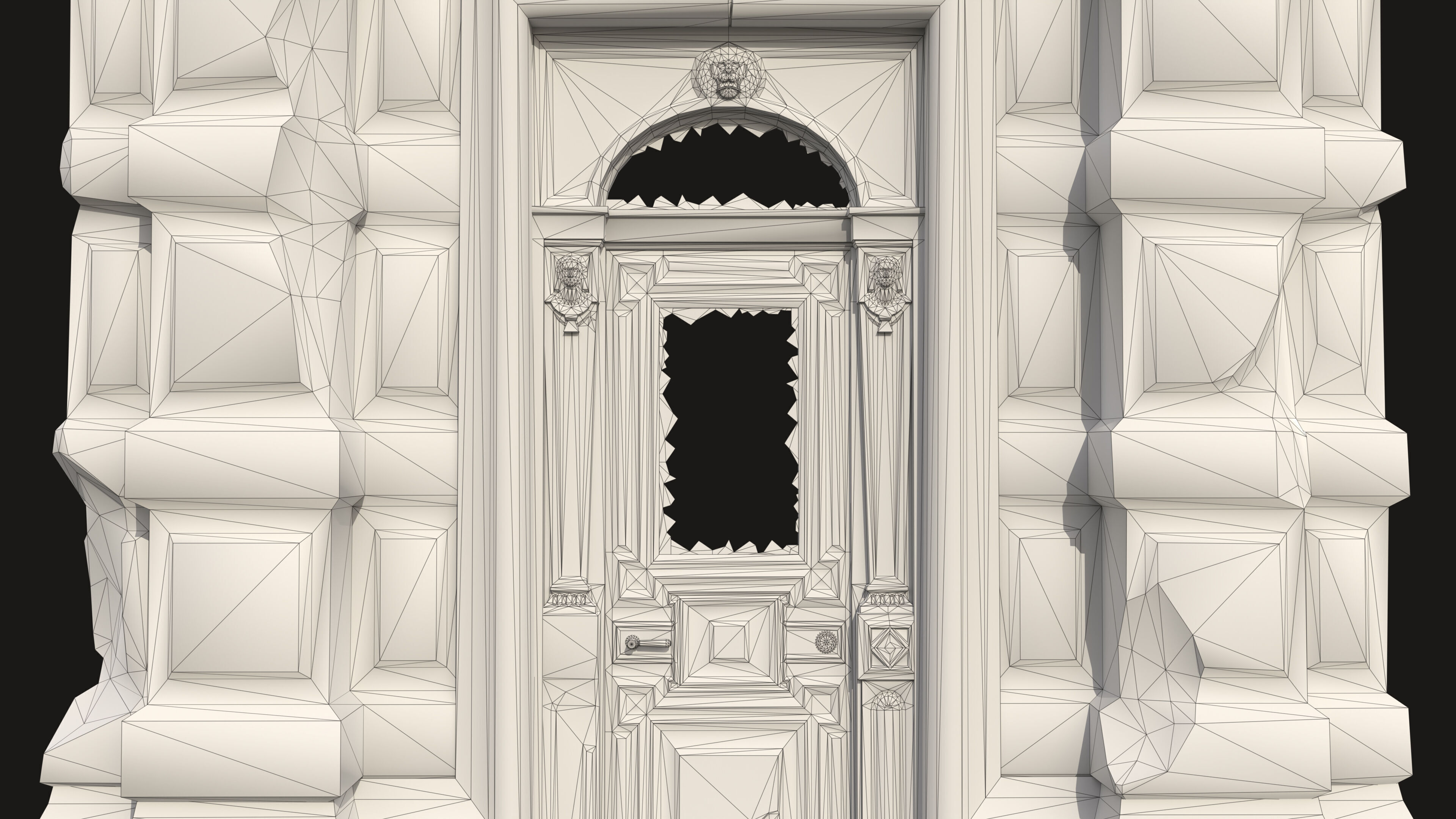 Old Portal Abandoned Door Low-poly 3D model_13
