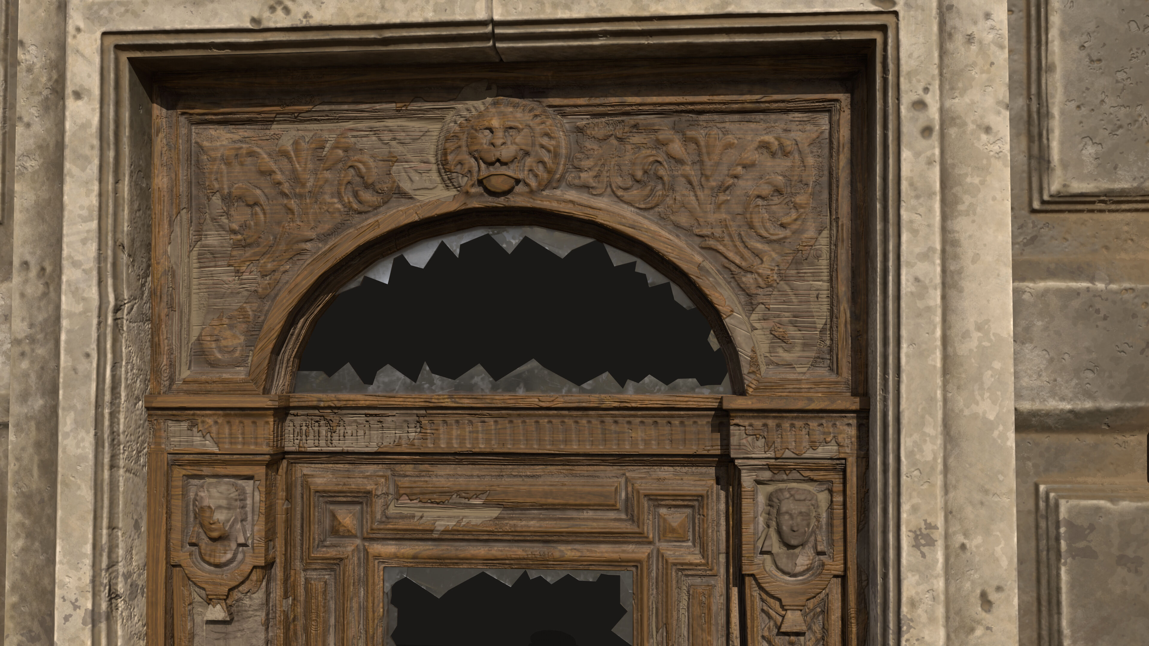 Old Portal Abandoned Door Low-poly 3D model_9