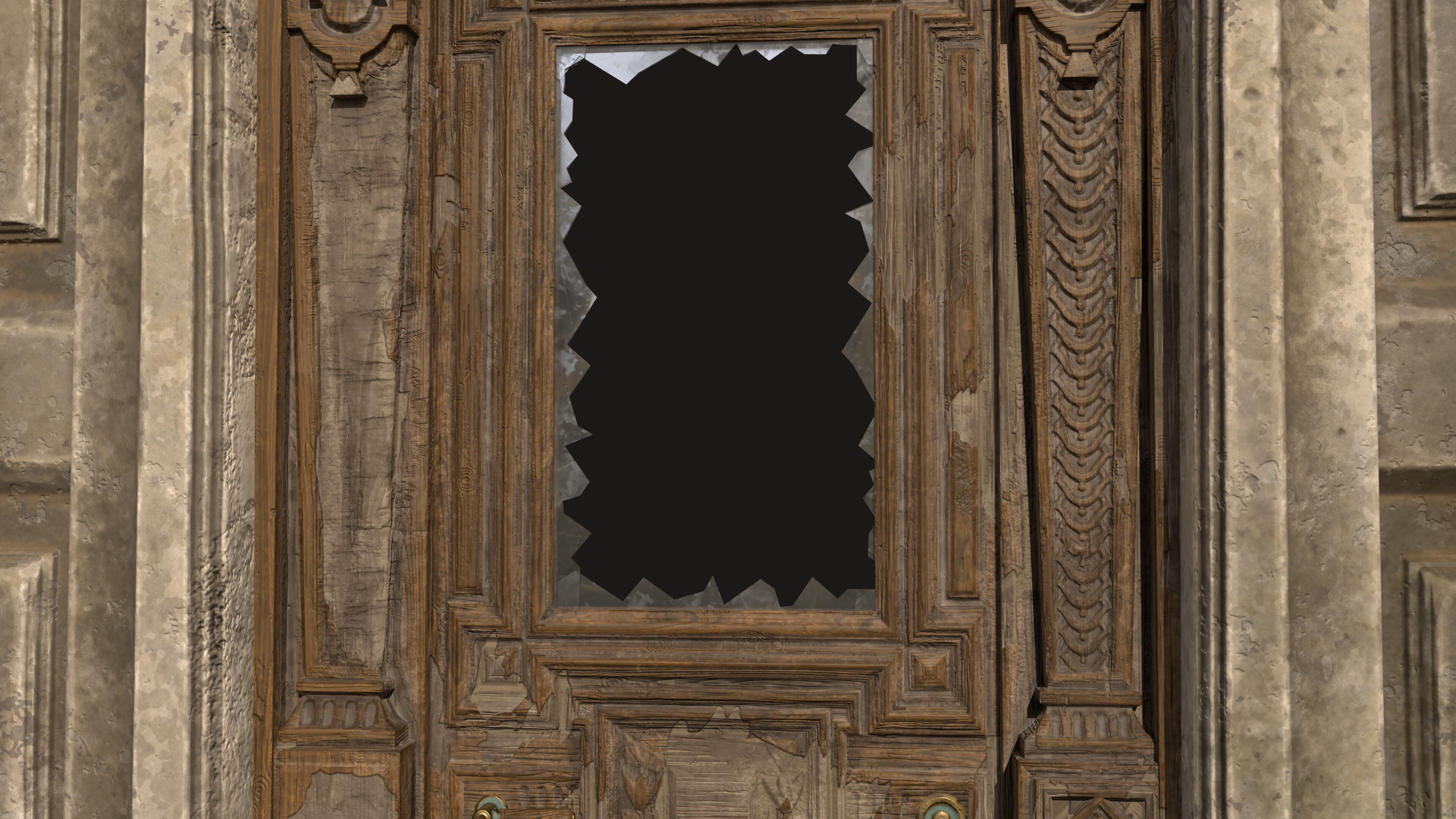 Old Portal Abandoned Door Low-poly 3D model_10