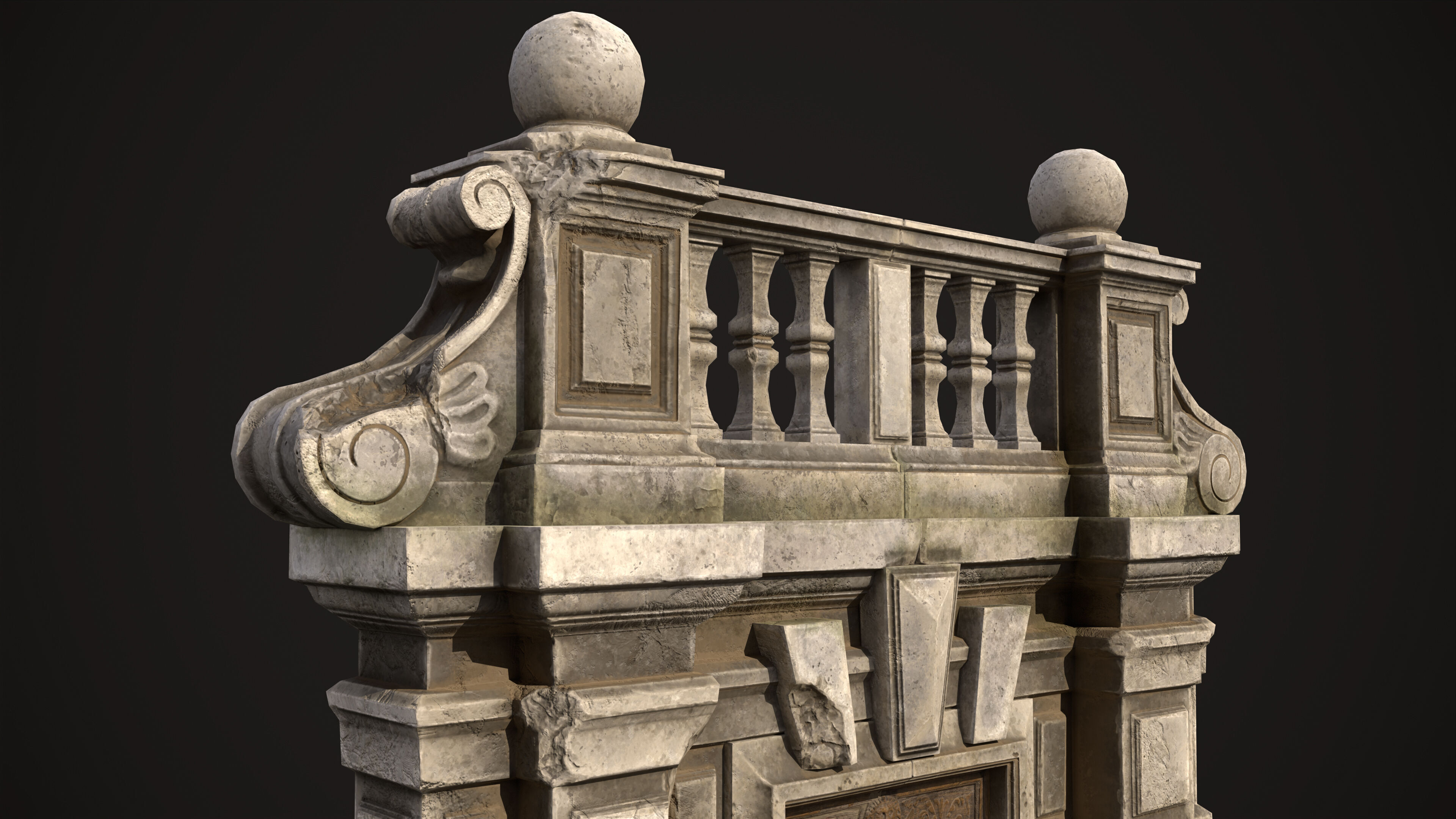 Old Portal Abandoned Door Low-poly 3D model_2