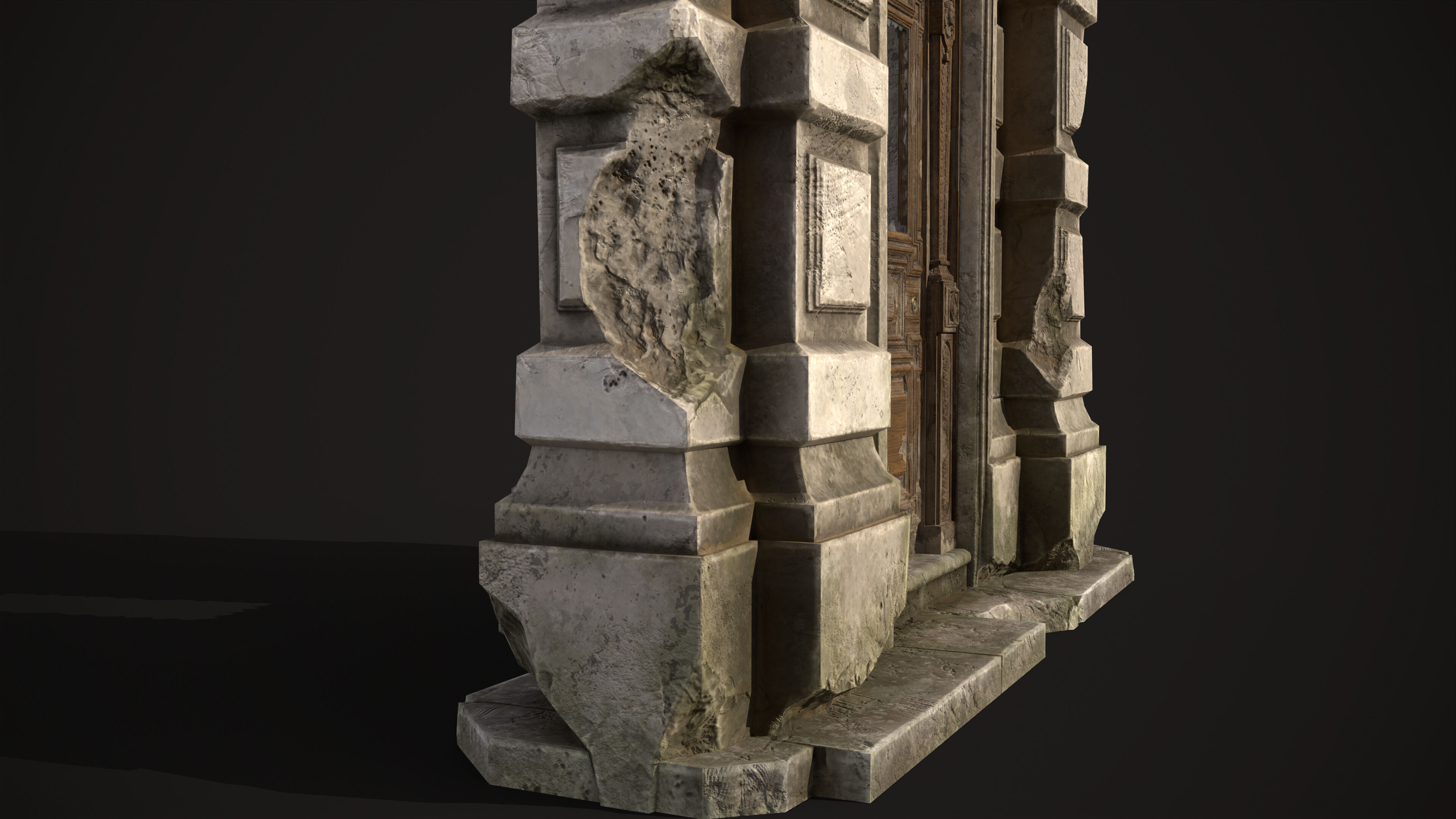 Old Portal Abandoned Door Low-poly 3D model_8