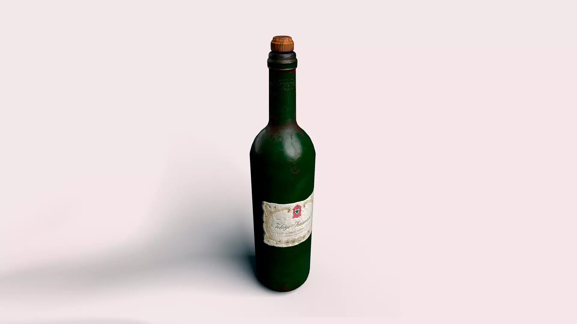 Bottle of wine Free low-poly 3D model_0