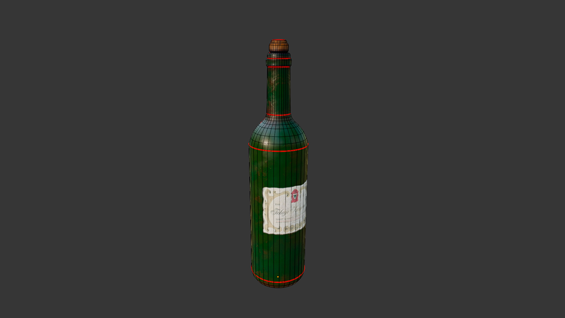 Bottle of wine Free low-poly 3D model_8