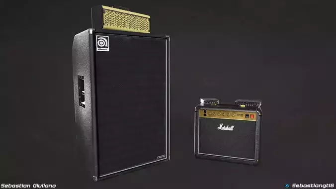 Music Amplifiers Pack 5 Game Ready 3D Models PBR 