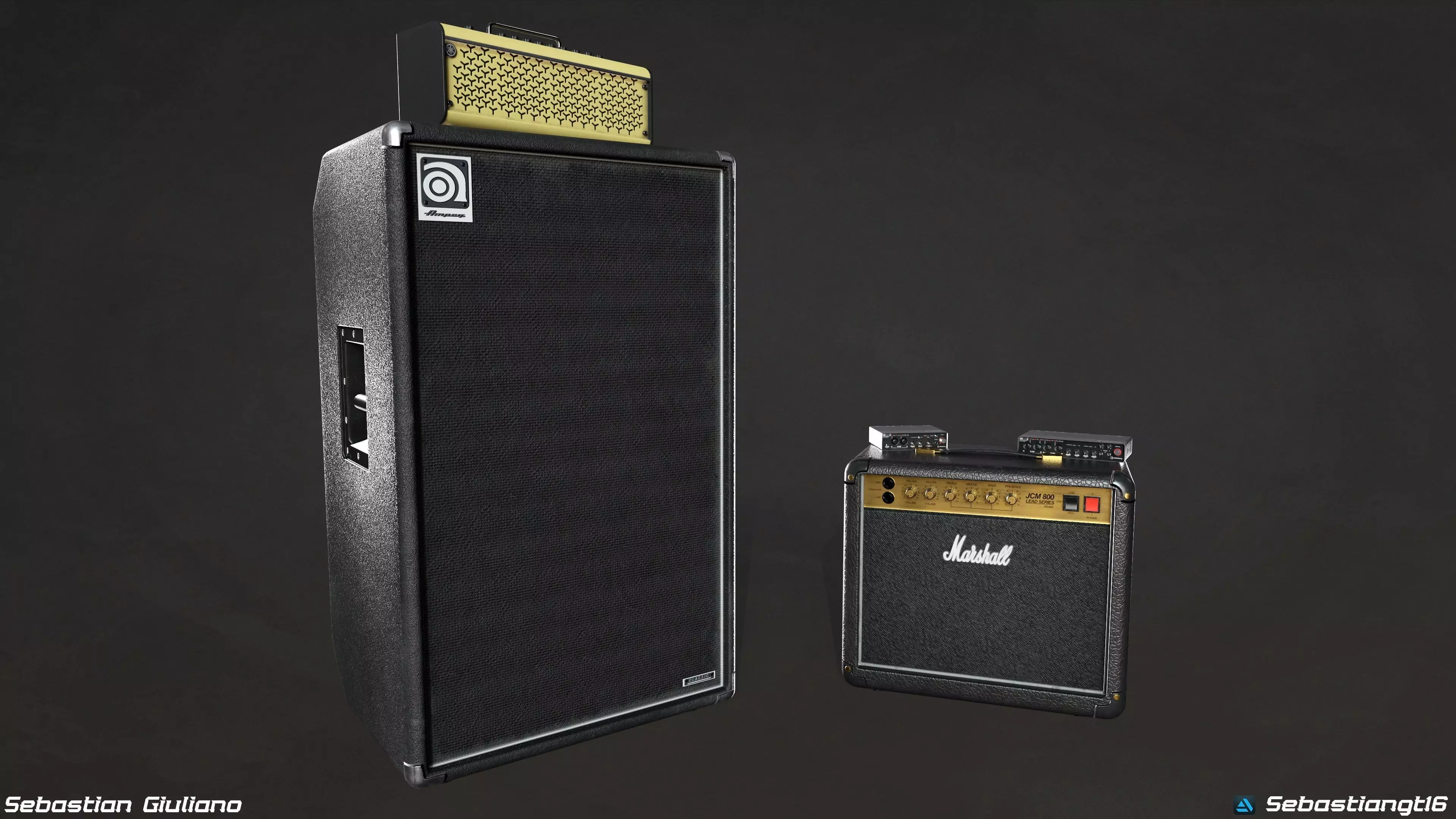 Music Amplifiers Pack 5 Game Ready 3D Models PBR  Low-poly 3D model_0