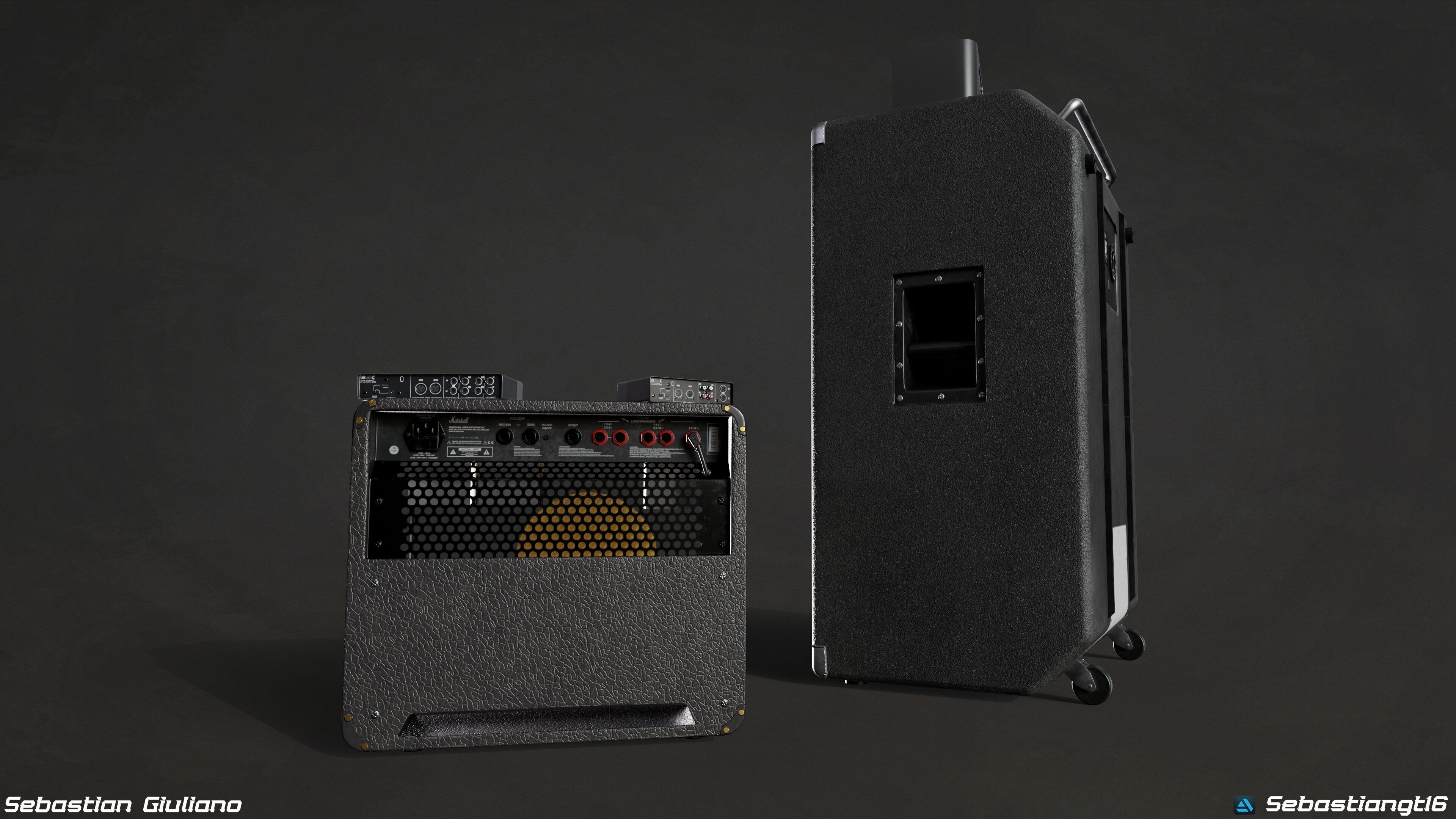 Music Amplifiers Pack 5 Game Ready 3D Models PBR  Low-poly 3D model_3