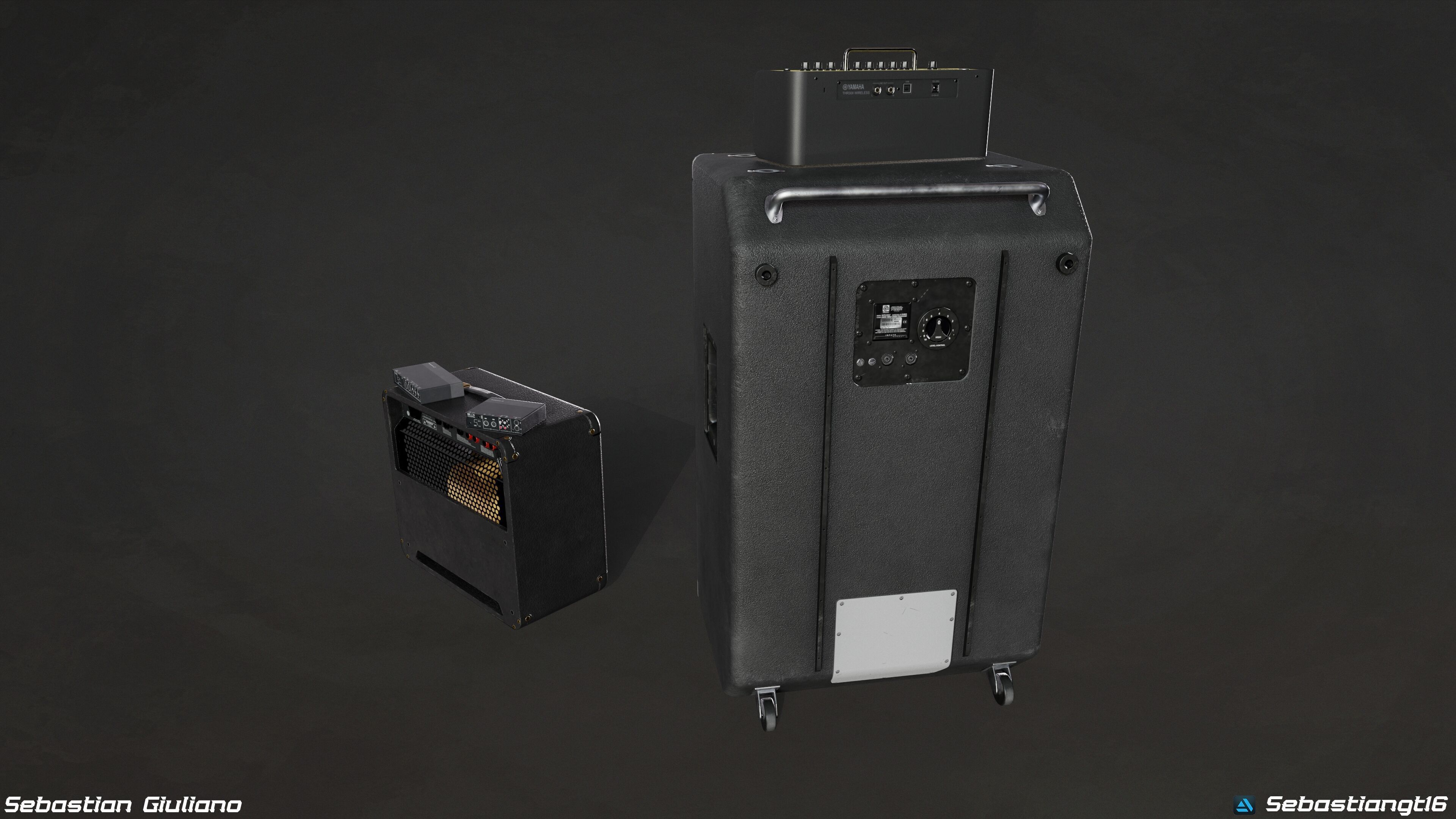 Music Amplifiers Pack 5 Game Ready 3D Models PBR  Low-poly 3D model_4
