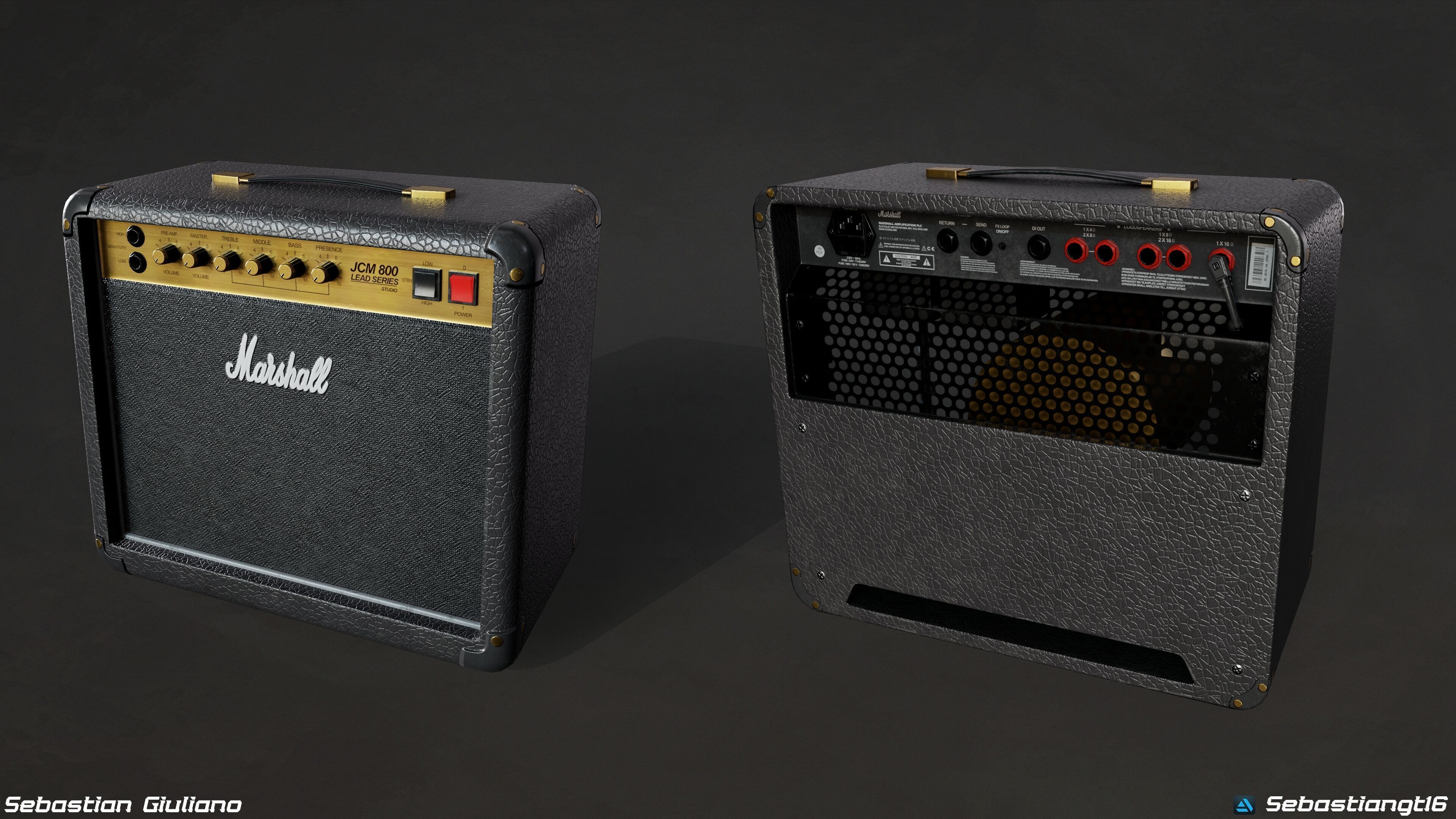Music Amplifiers Pack 5 Game Ready 3D Models PBR  Low-poly 3D model_6