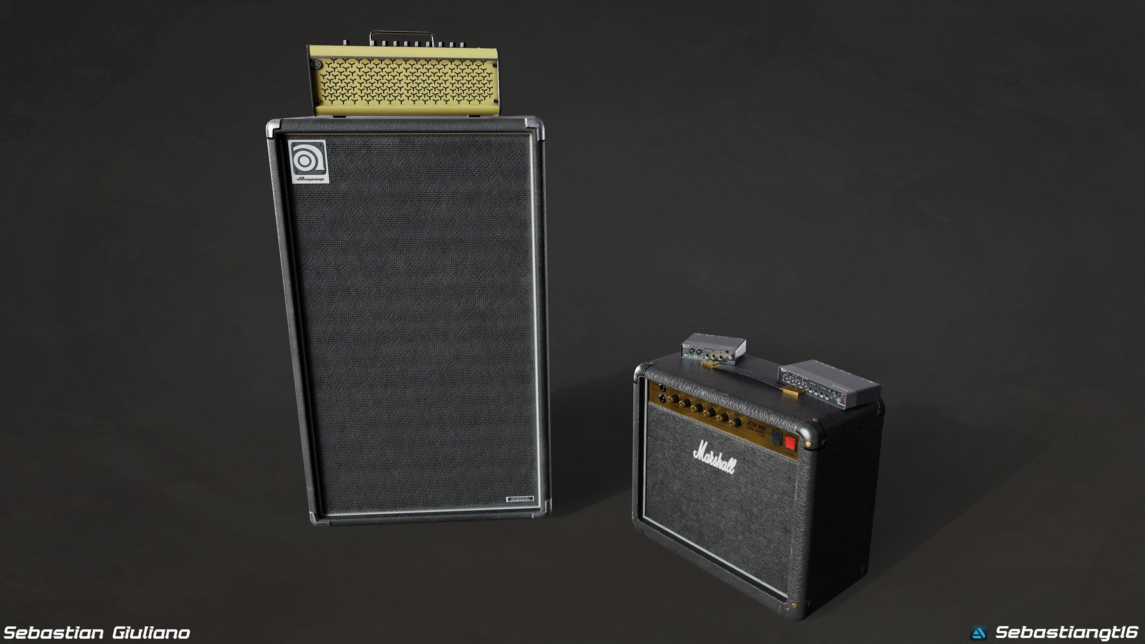 Music Amplifiers Pack 5 Game Ready 3D Models PBR  Low-poly 3D model_2