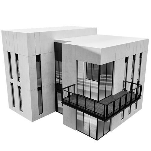 MODERN HOUSE NO7 A 3D model 4
