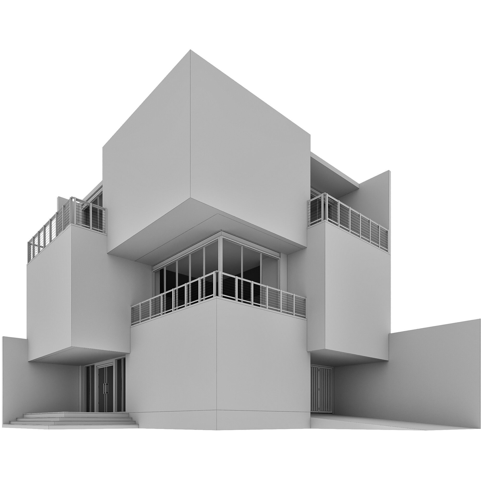 MODERN HOUSE NO6 A 3D model_6