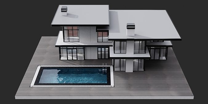 MODERN HOUSE NO5 A 3D model 2
