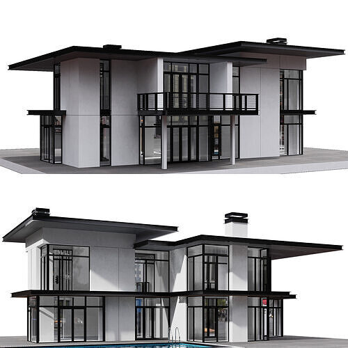 MODERN HOUSE NO5 A 3D model 6