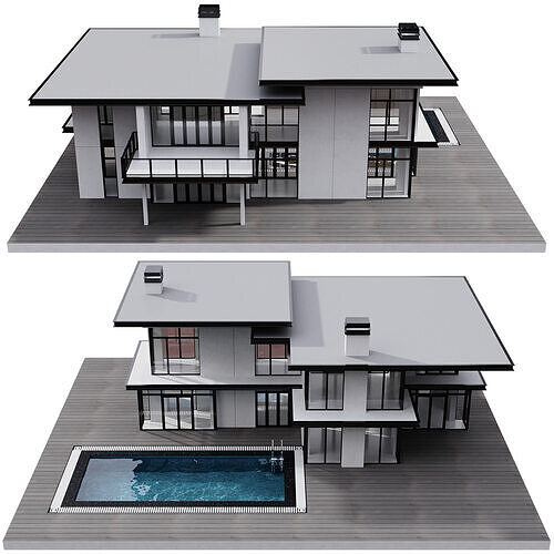MODERN HOUSE NO5 A 3D model 5