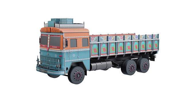 transport truck Low-poly 3D model