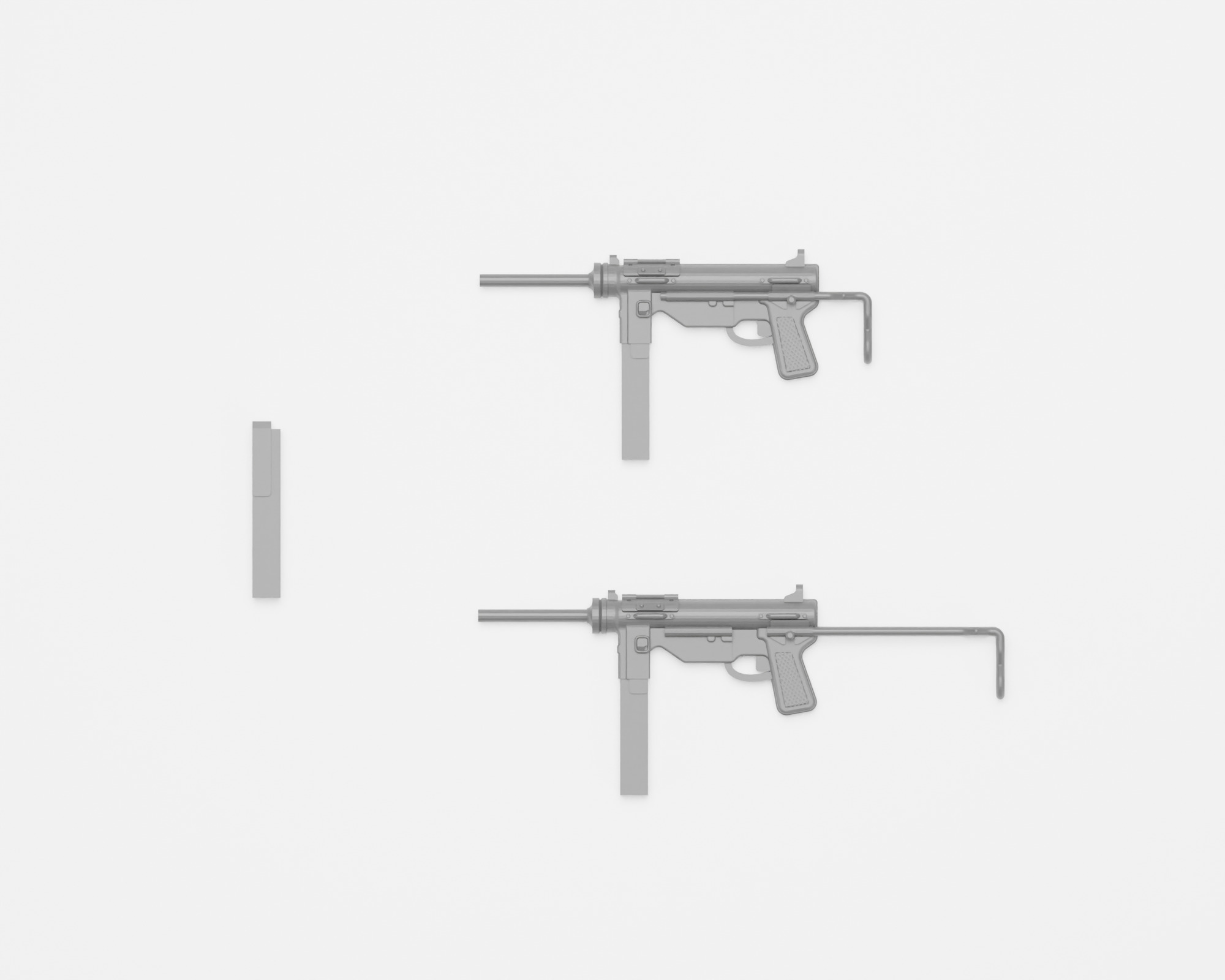 US Army WWII weapons - 1-35 diorama accessories - supported 3D print model_3