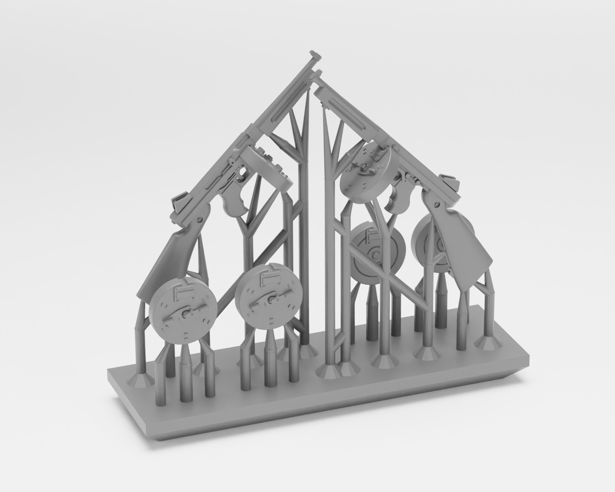 US Army WWII weapons - 1-35 diorama accessories - supported 3D print model_8