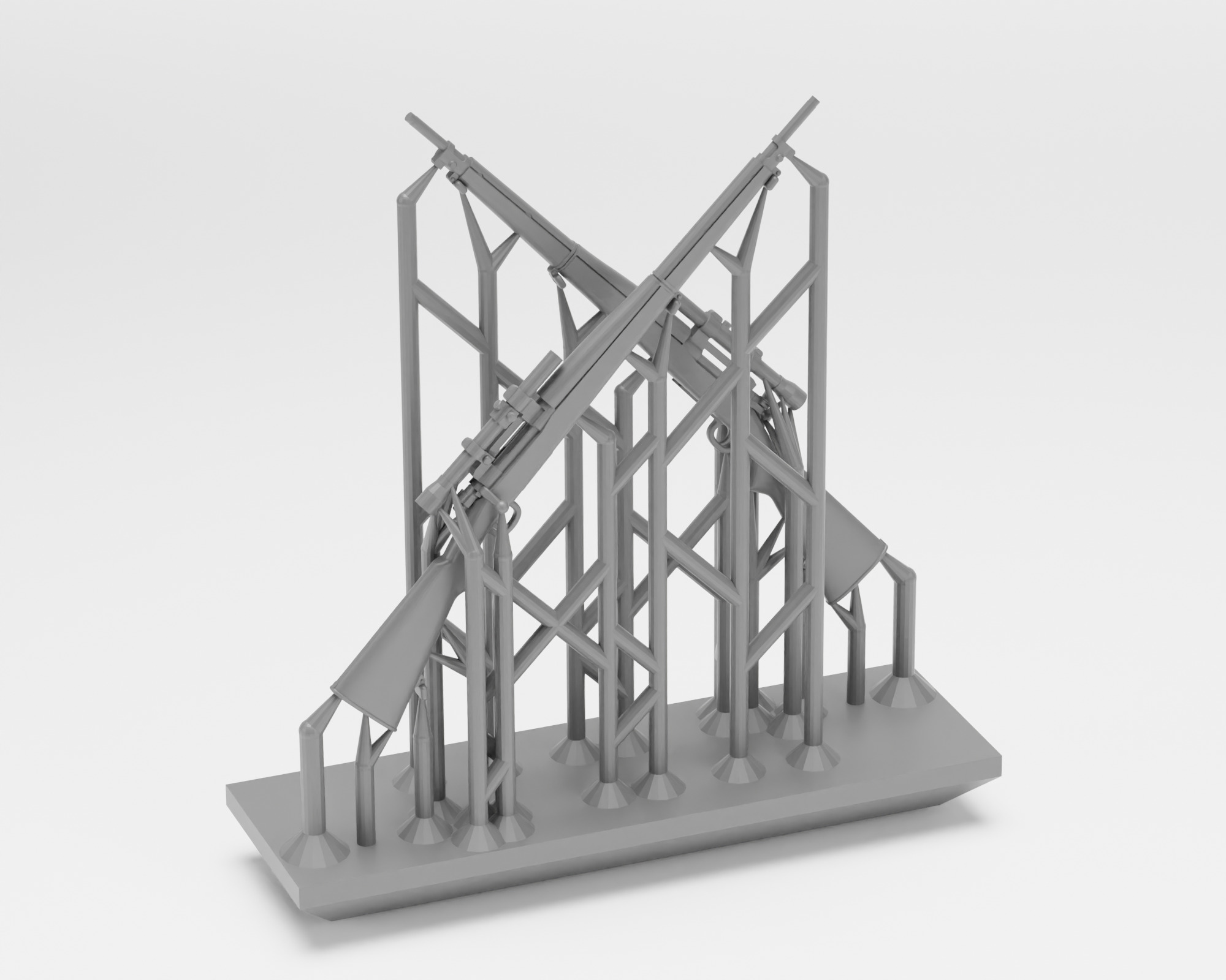 US Army WWII weapons - 1-35 diorama accessories - supported 3D print model_9