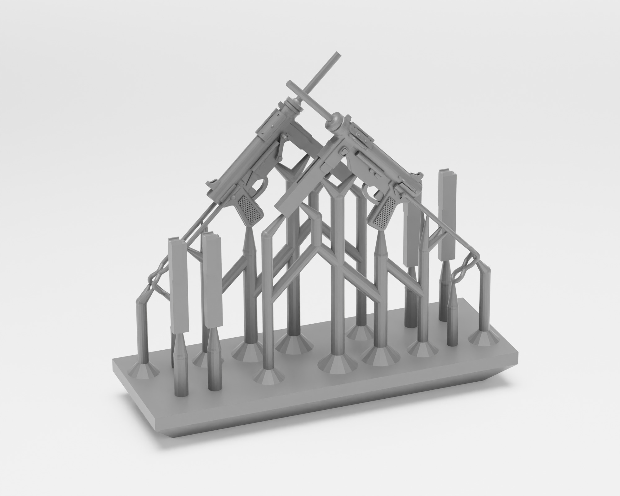 US Army WWII weapons - 1-35 diorama accessories - supported 3D print model_7