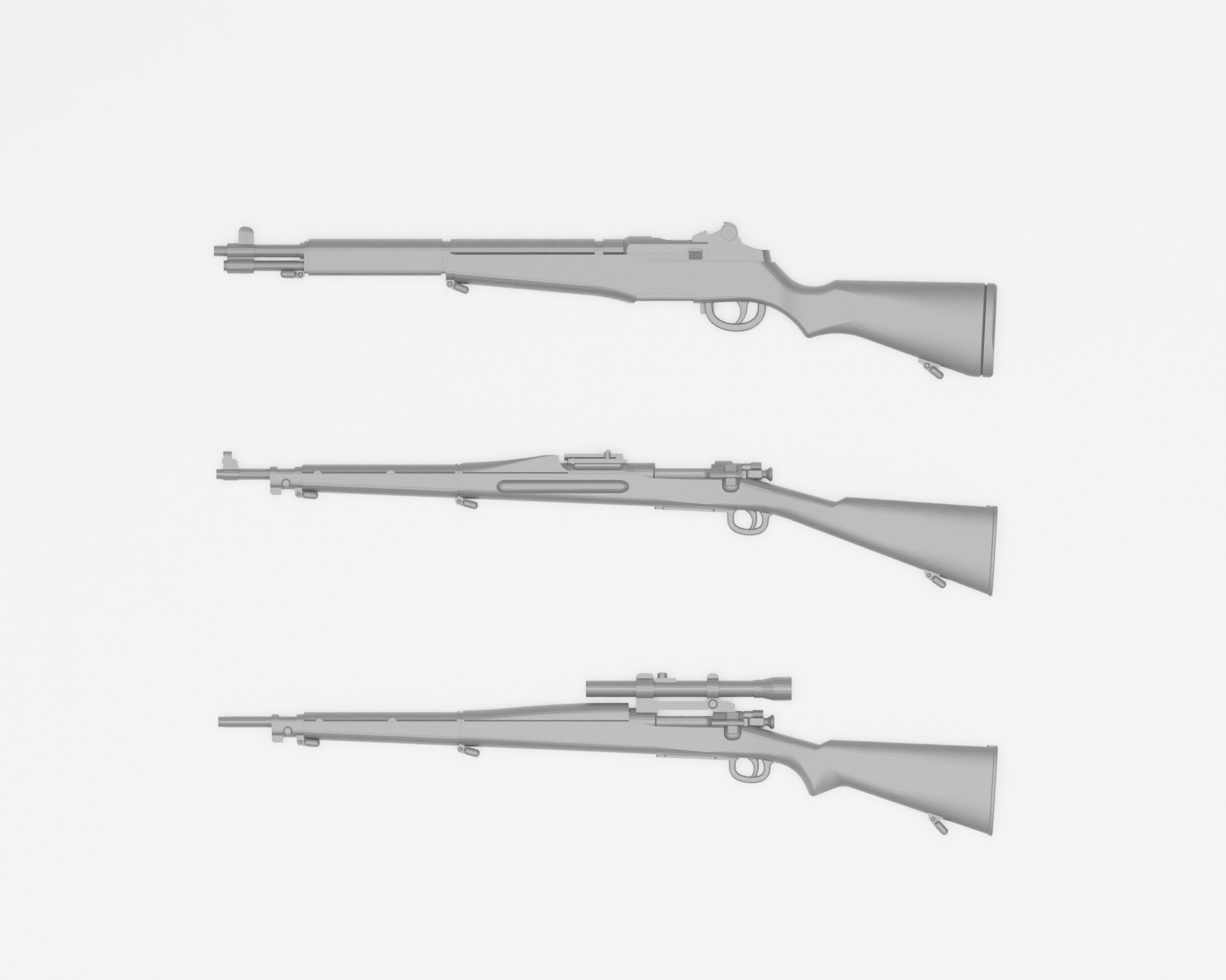 US Army WWII weapons - 1-35 diorama accessories - supported 3D print model_4