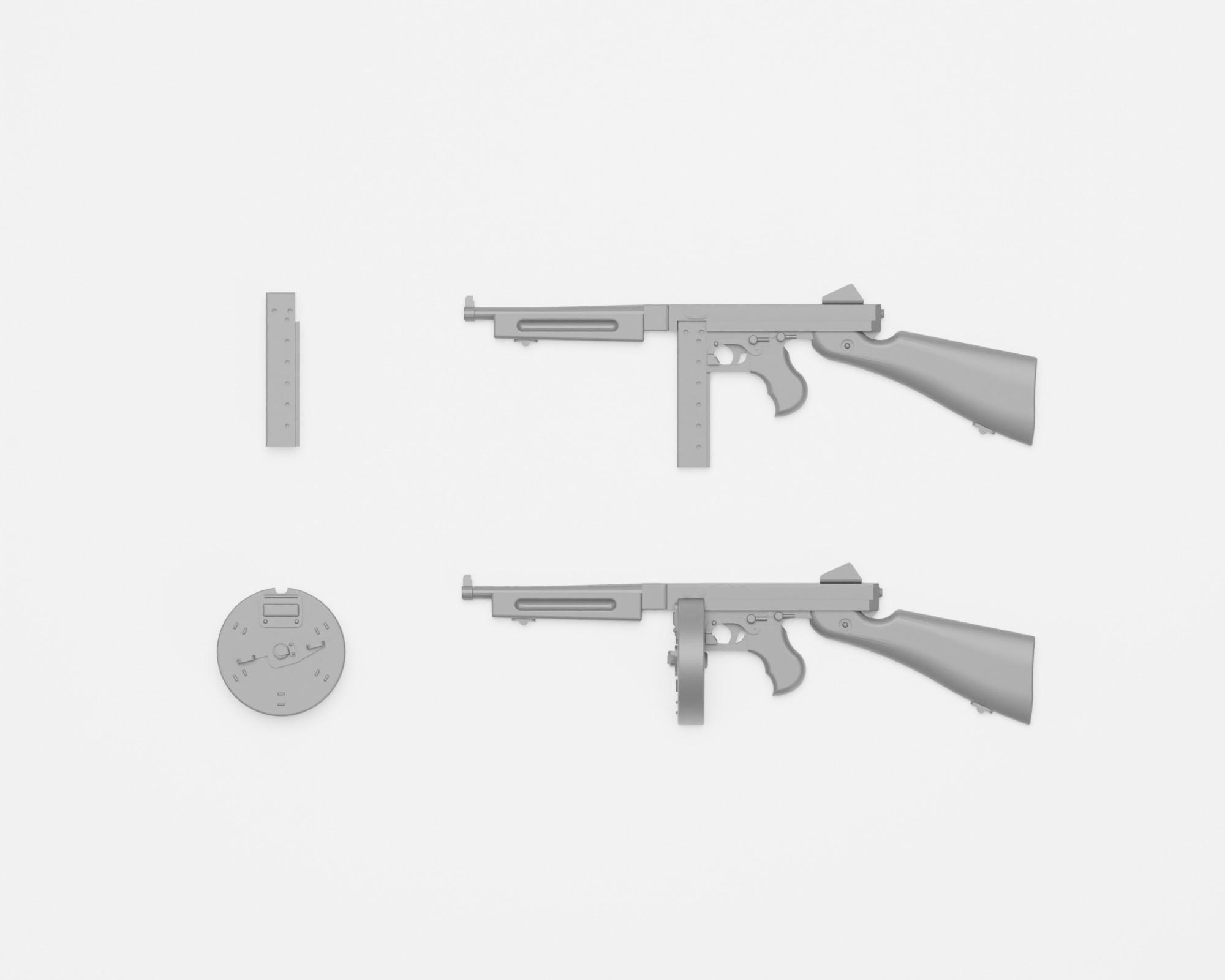 US Army WWII weapons - 1-35 diorama accessories - supported 3D print model_2