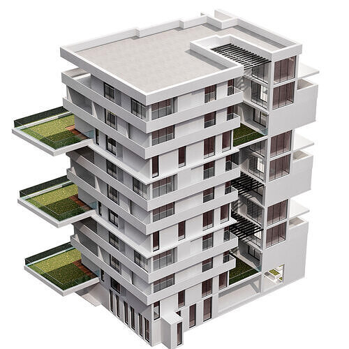 RESIDENTIAL BUILDING NO40 A 3D model 7