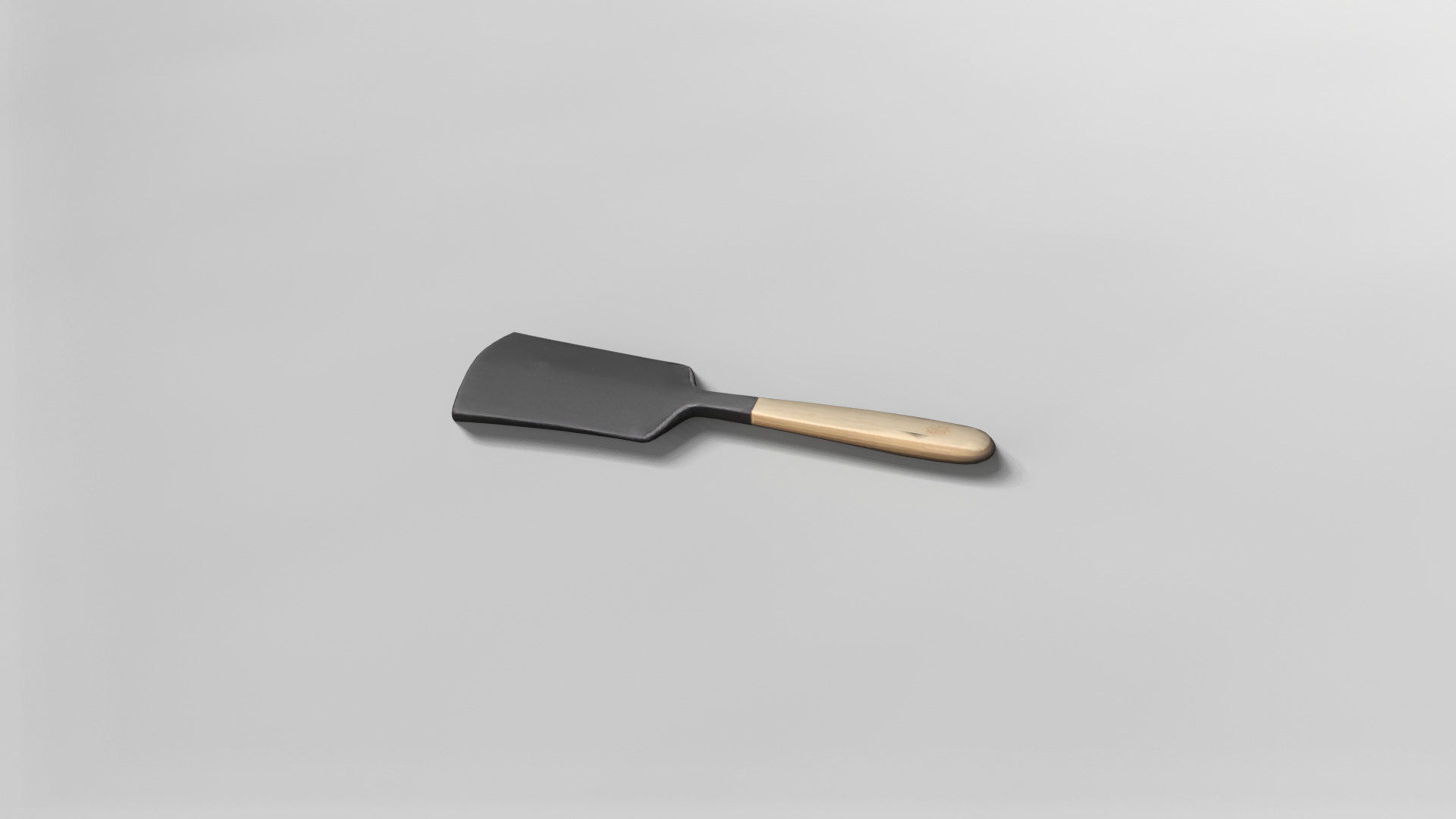3D Model of a Kitchen Spatula with Wooden Handle 3D model_2