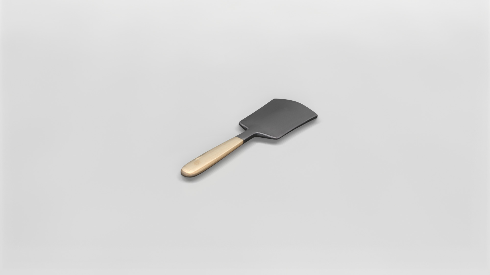 3D Model of a Kitchen Spatula with Wooden Handle 3D model_4