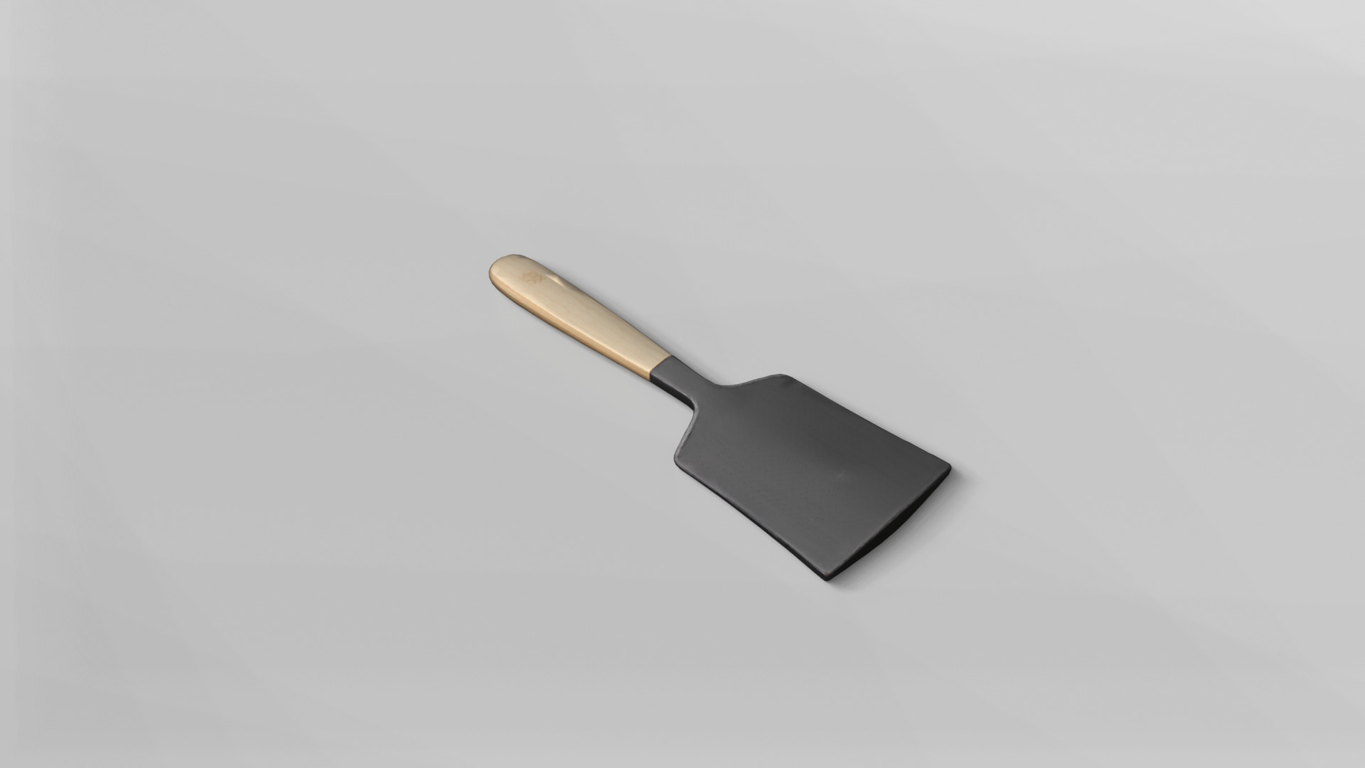 3D Model of a Kitchen Spatula with Wooden Handle 3D model_5