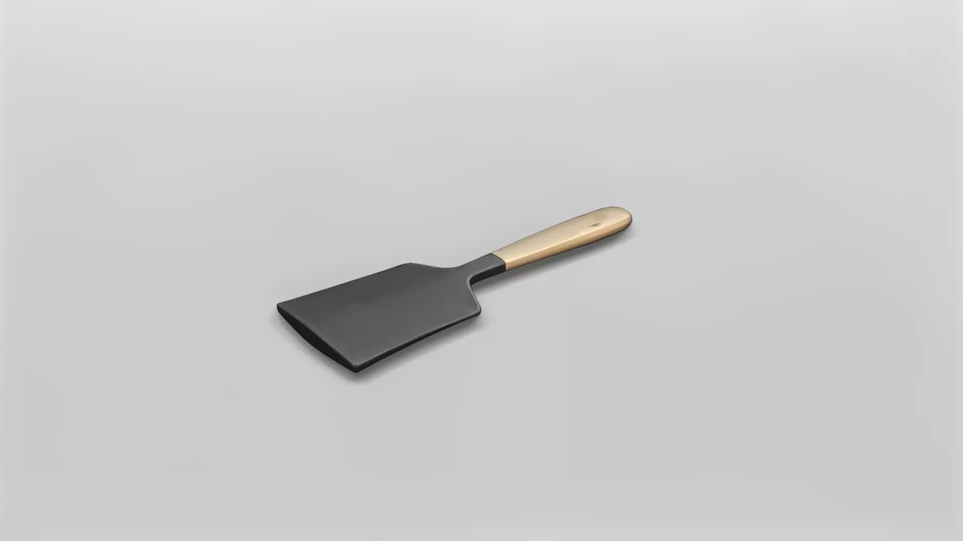 3D Model of a Kitchen Spatula with Wooden Handle 3D model_0