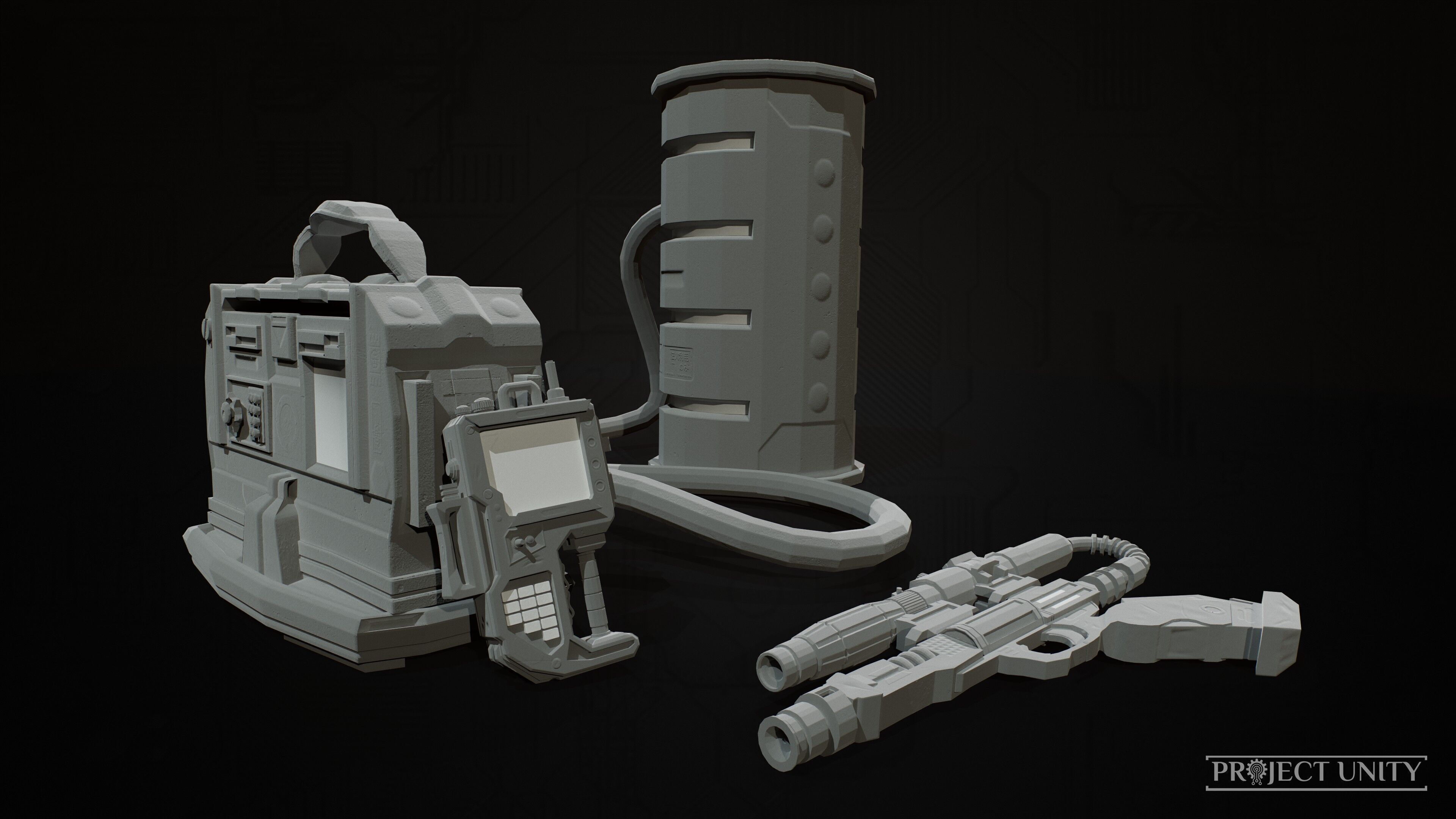 Game Ready SciFi Props Pack Low-poly 3D model_2