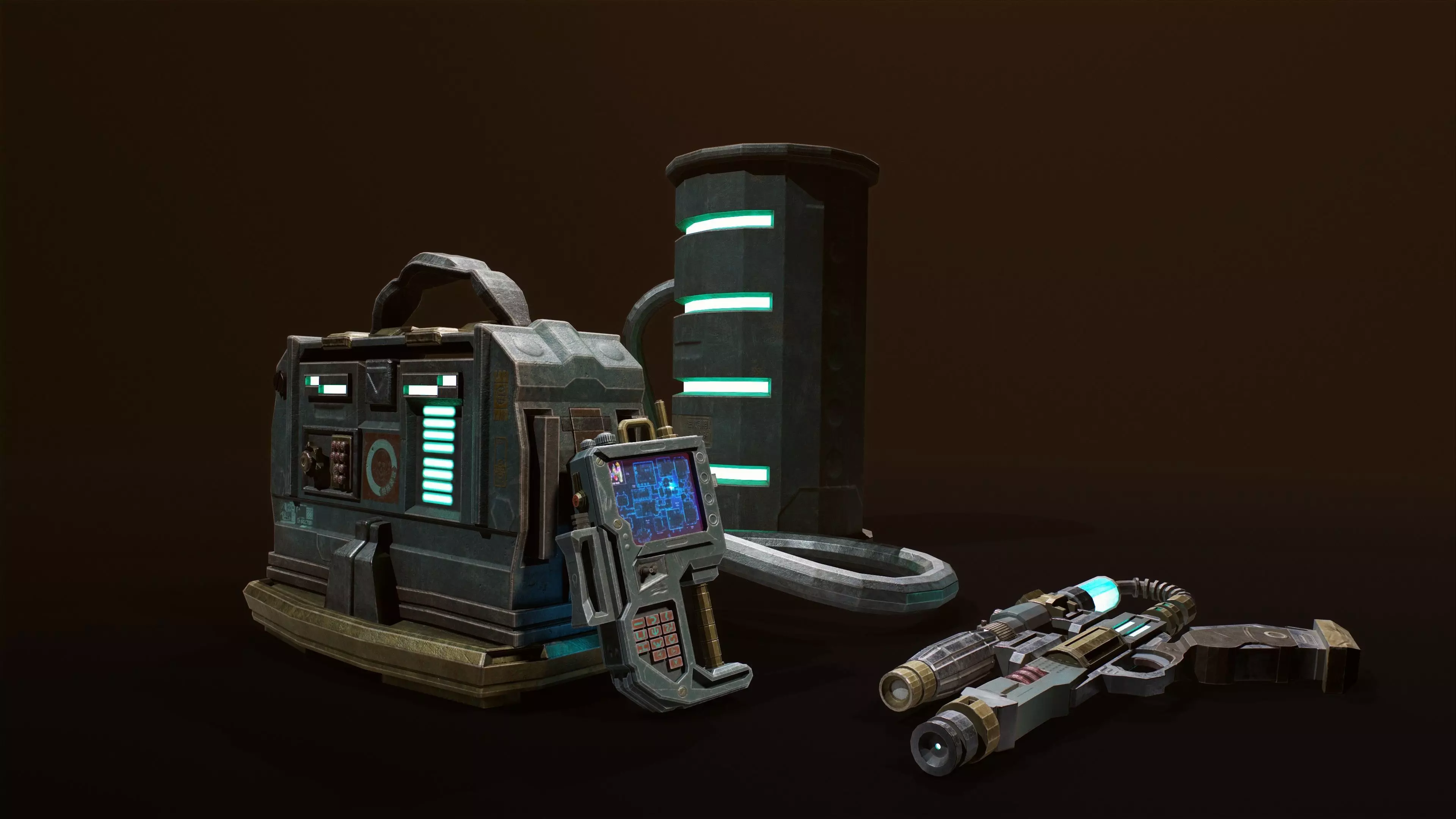 Game Ready SciFi Props Pack Low-poly 3D model_0