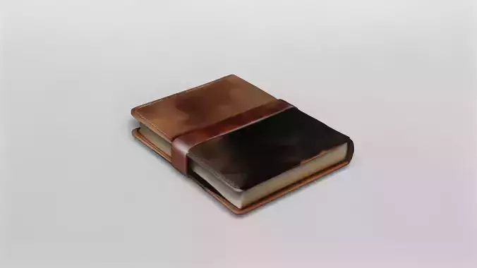 Vintage Leather Journal 3D Model 3D model