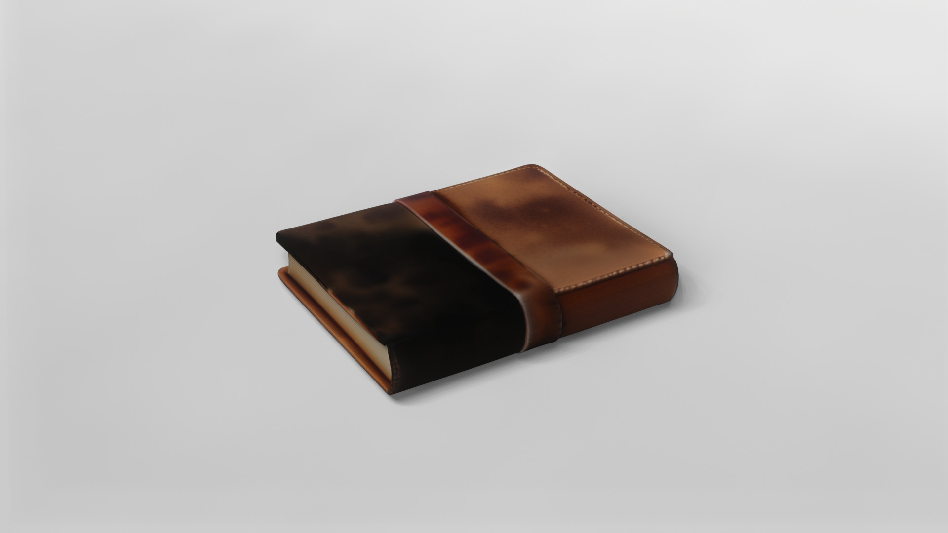 Vintage Leather Journal 3D Model 3D model_3