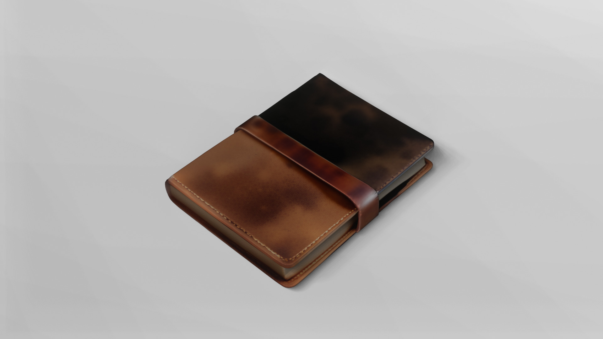 Vintage Leather Journal 3D Model 3D model_5
