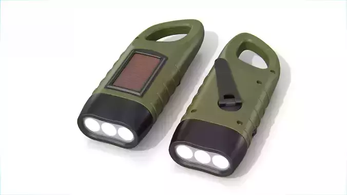 Flashlight - Solar Powered Low-poly 3D model