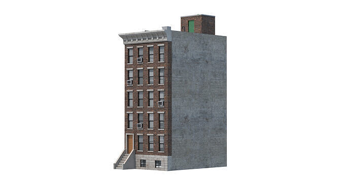Apartment Building Low-poly 3D model 4