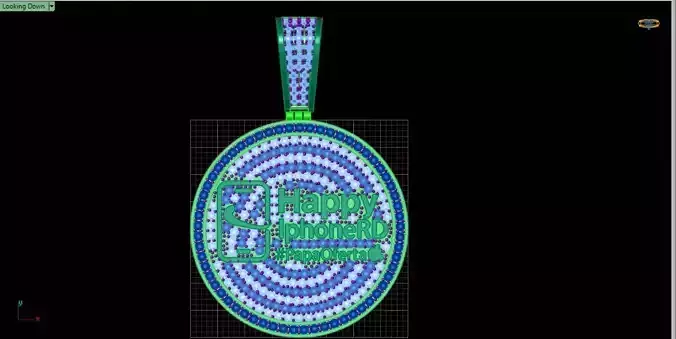 round 2-inch pendent with stone