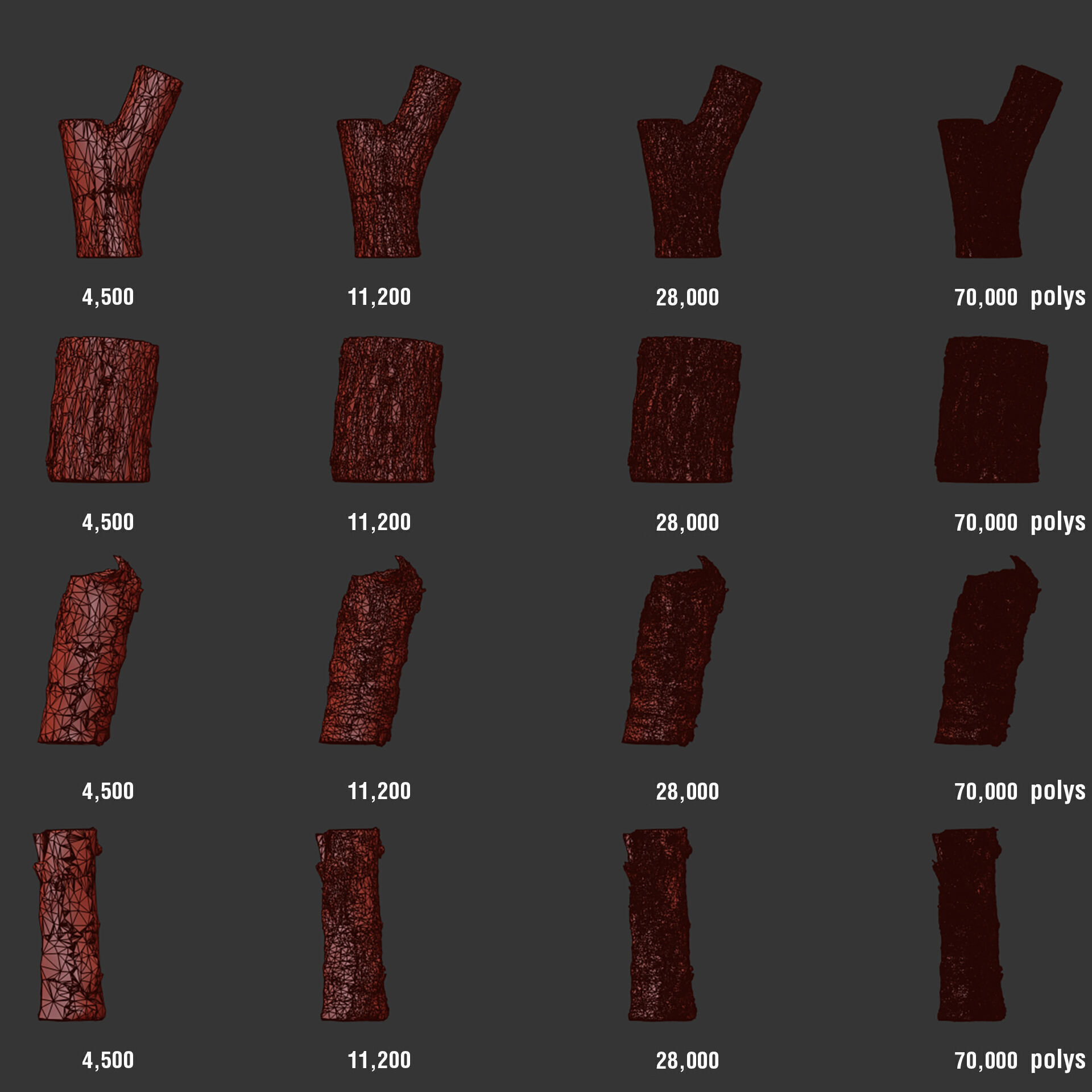 3D Scanned Wood 03 - Firewood - Logs -high poly - low poly 3D model_9