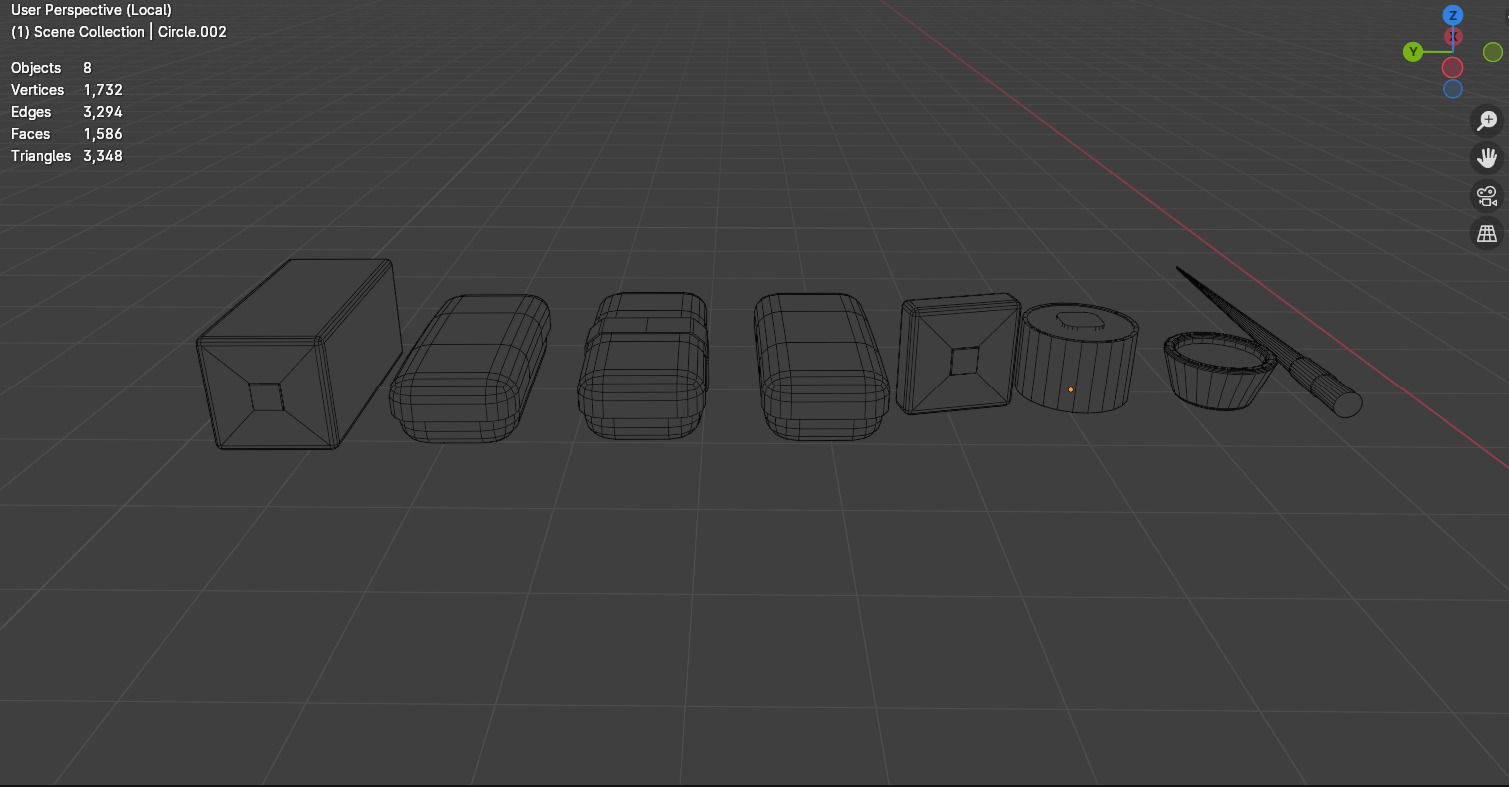Japanese Food Table Set - Game Asset Free low-poly 3D model_4