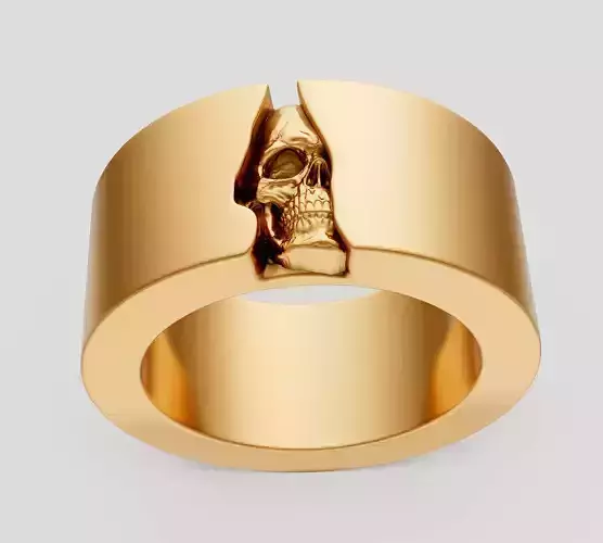 Skull  ring silver gold printable jewelry 3D model 3D print model
