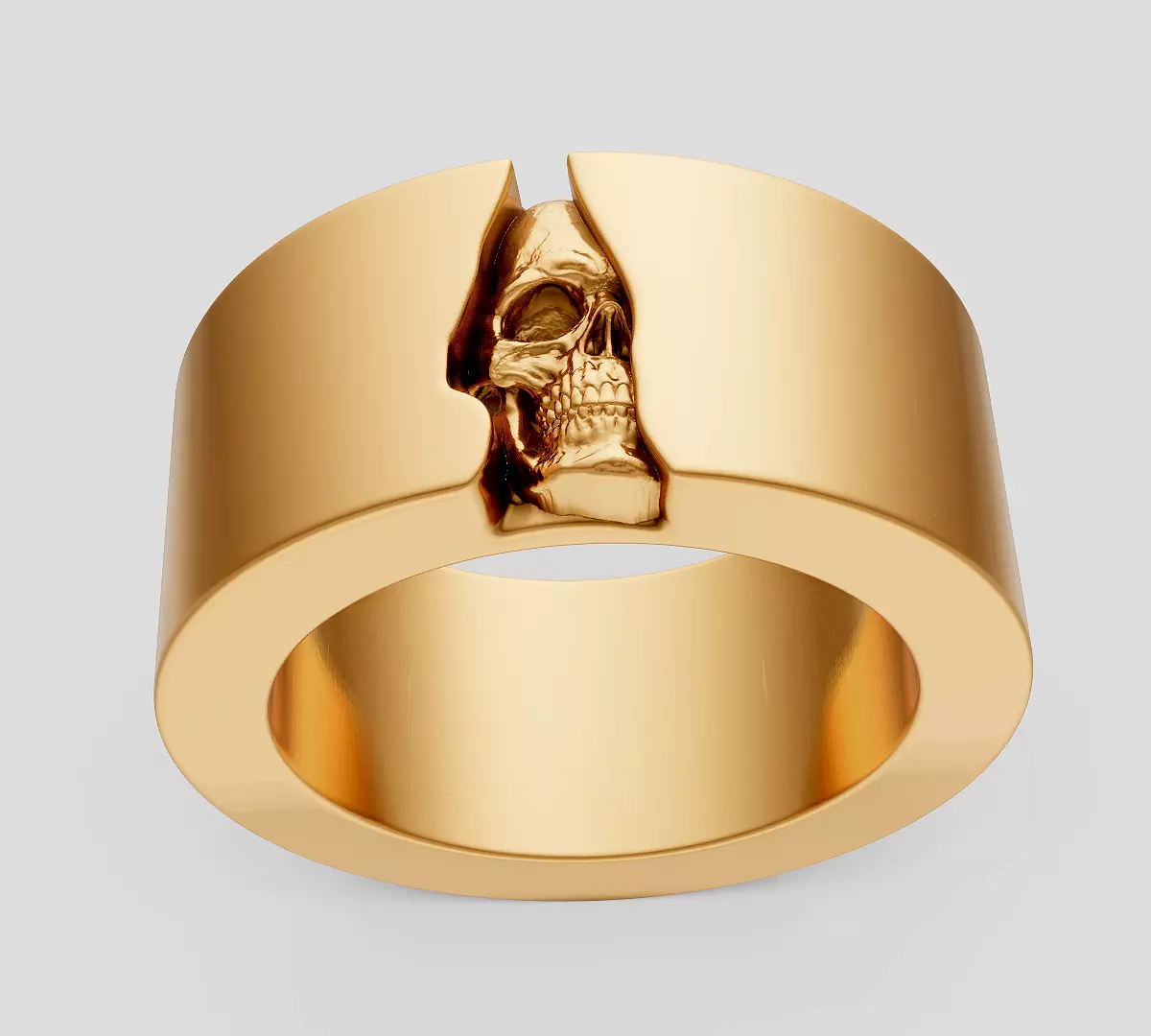 Skull ring silver gold printable jewelry 3D model 3D print model