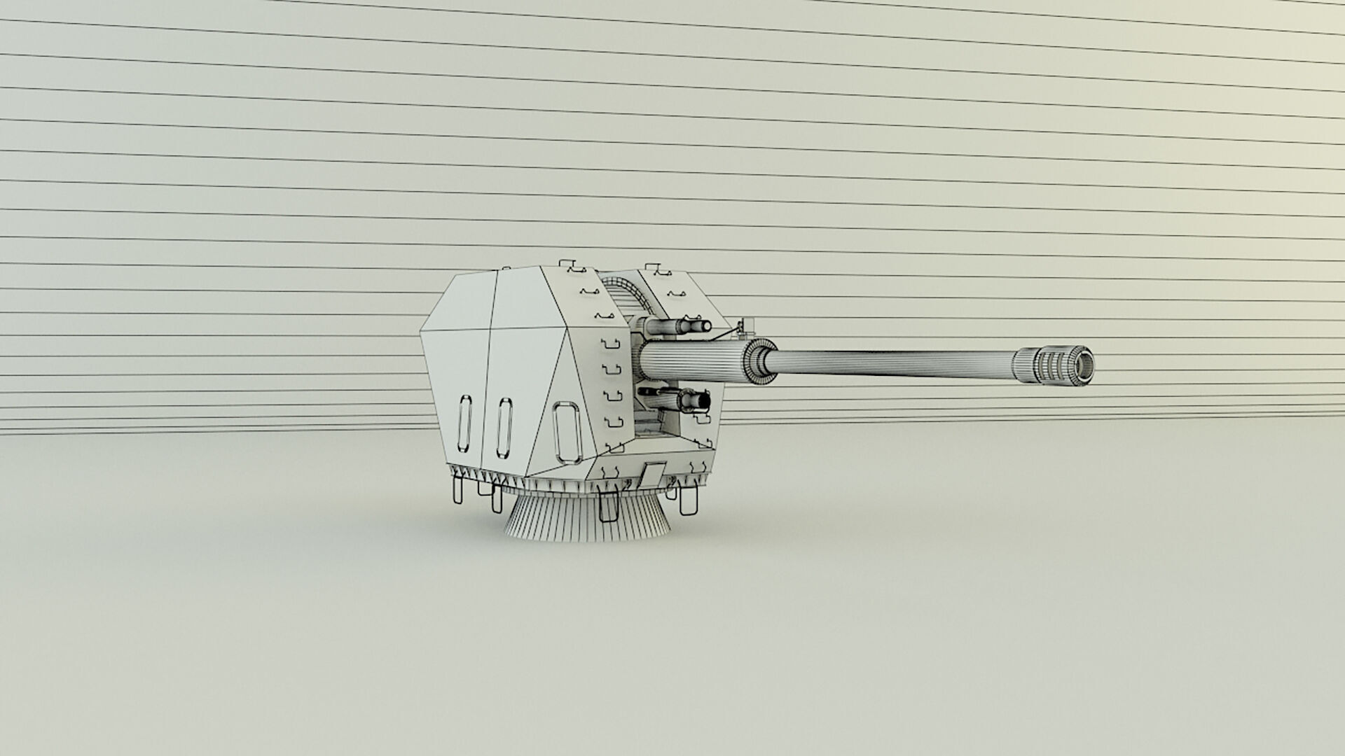 battleship cannon 3D model_10