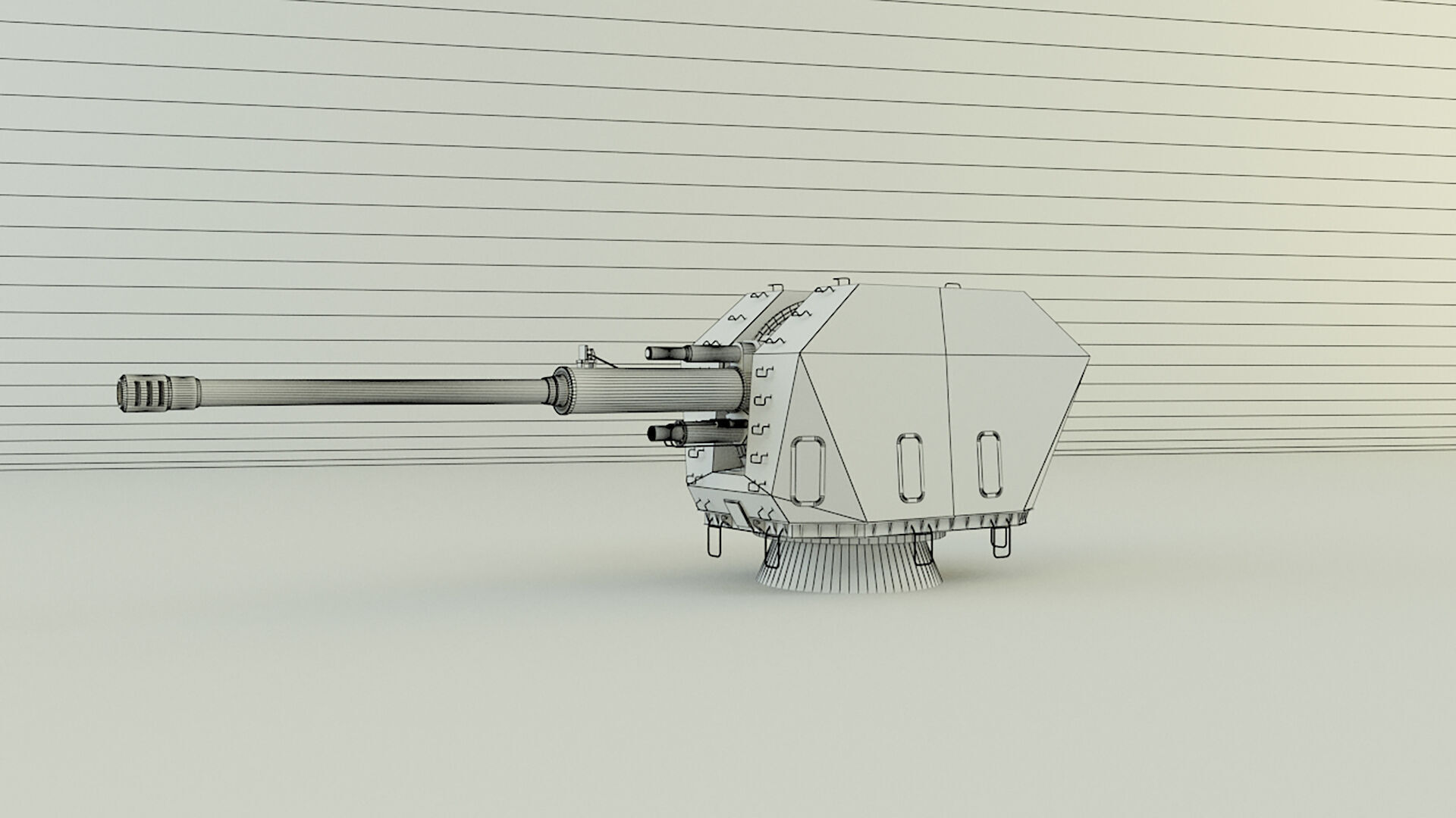 battleship cannon 3D model_7